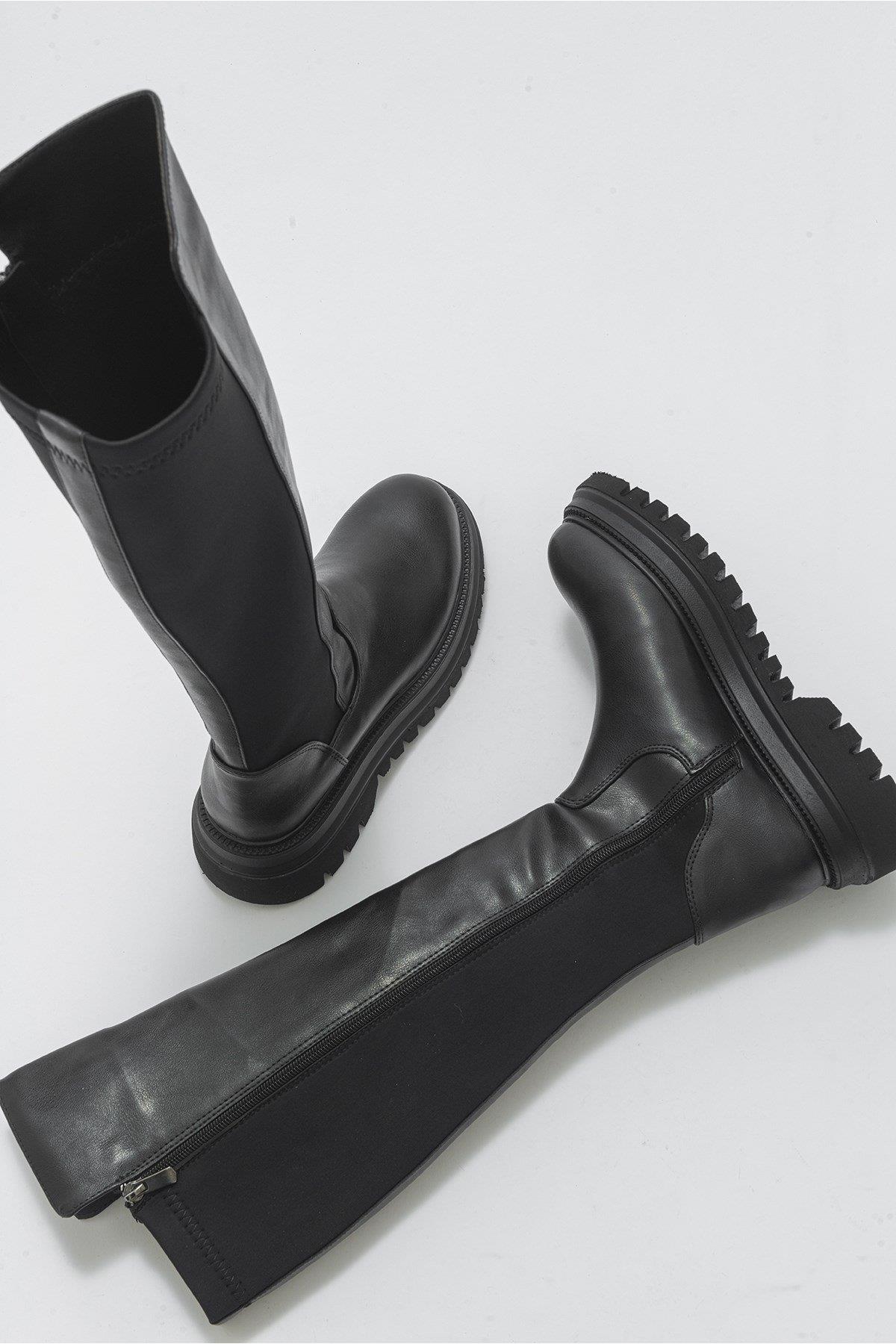 Paul - Black Stretch Detail Boot (Women) - Image 2