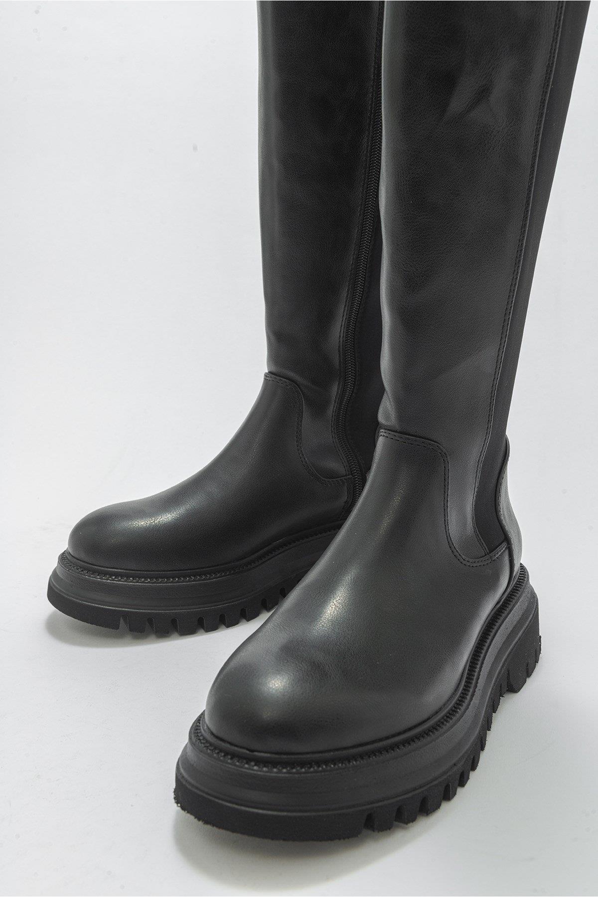 Paul - Black Stretch Detail Boot (Women) - Image 3
