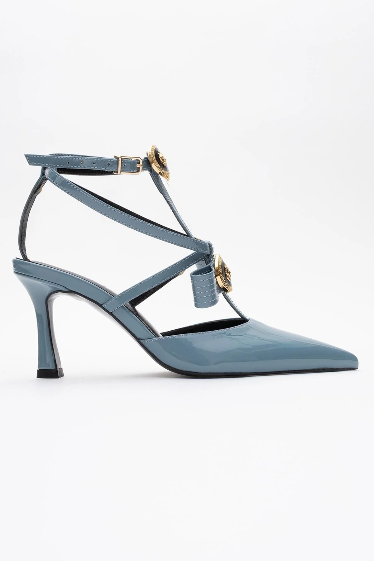 Peal - Blue Patent Heeled Shoe (Women) - Image 7