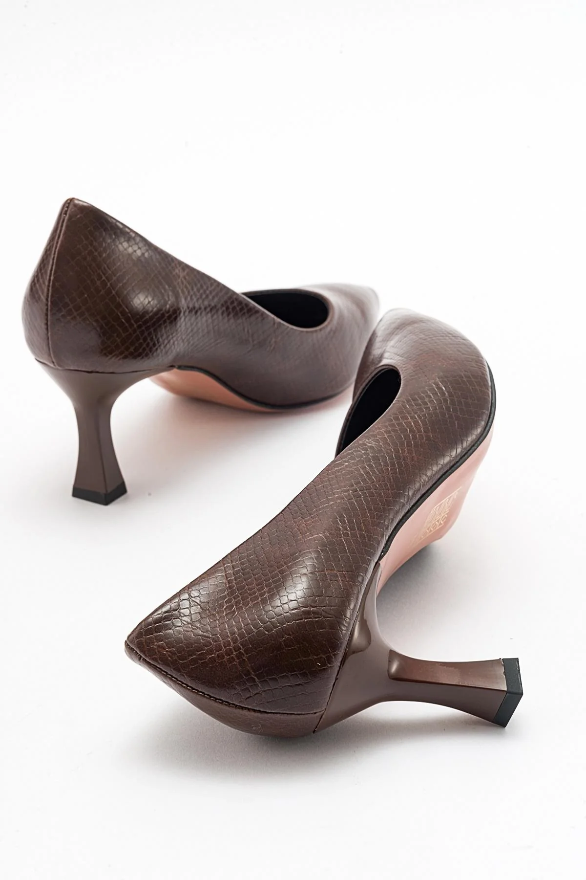Pedra - Brown Printed Heeled Shoe (Women) - Image 2