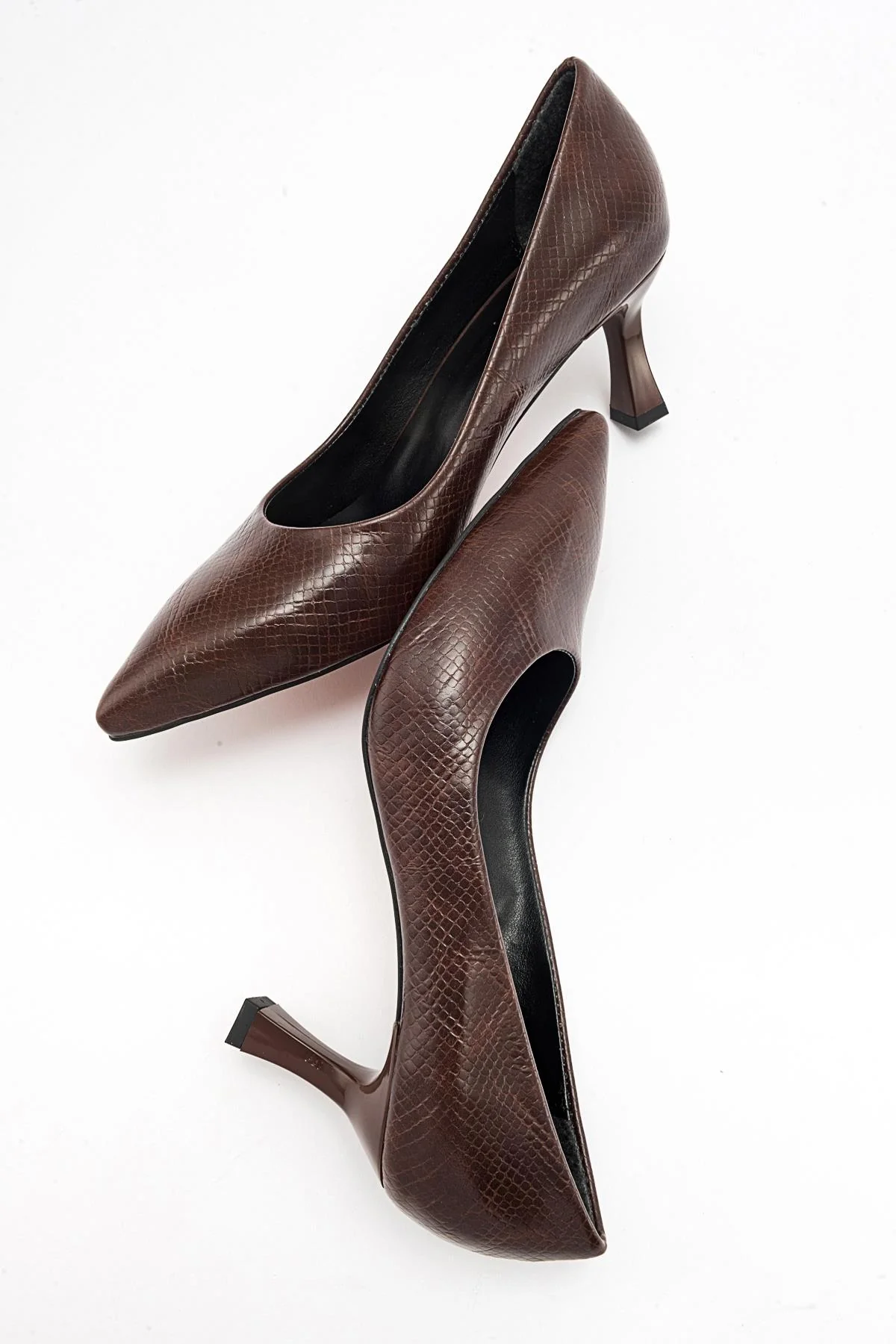 Pedra - Brown Printed Heeled Shoe (Women) - Image 4