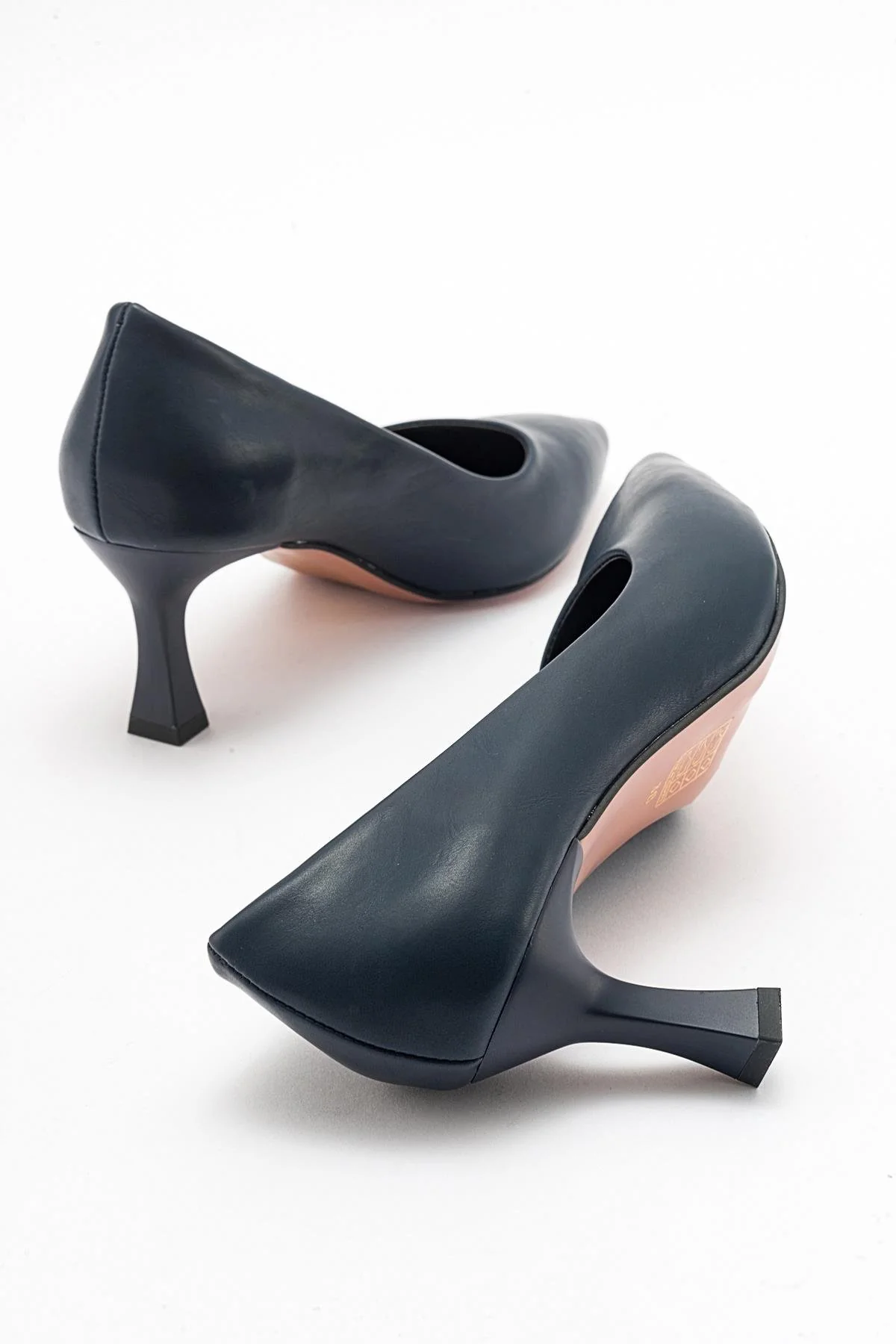 Pedra - Navy Heeled Shoe (Women) - Image 2