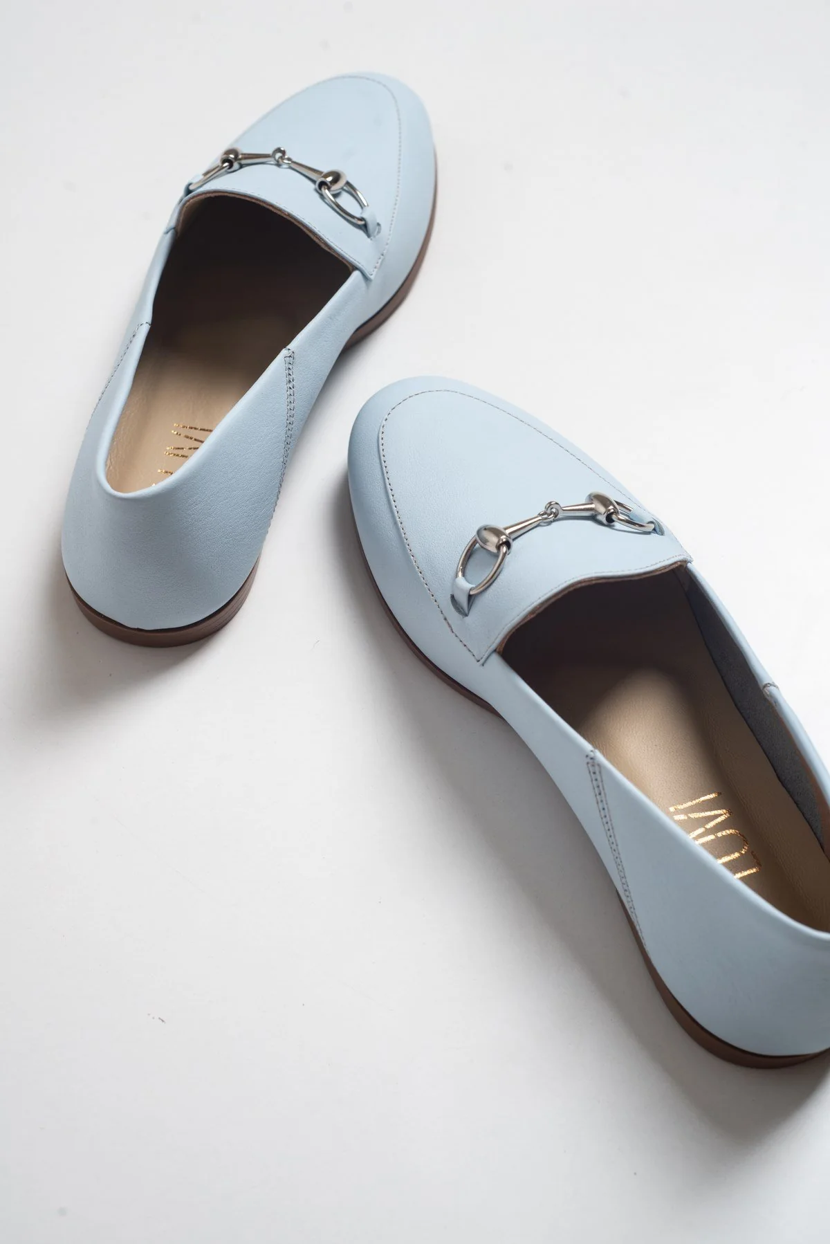 Penny - Baby Blue Leather Horsebit Loafers - Image 4