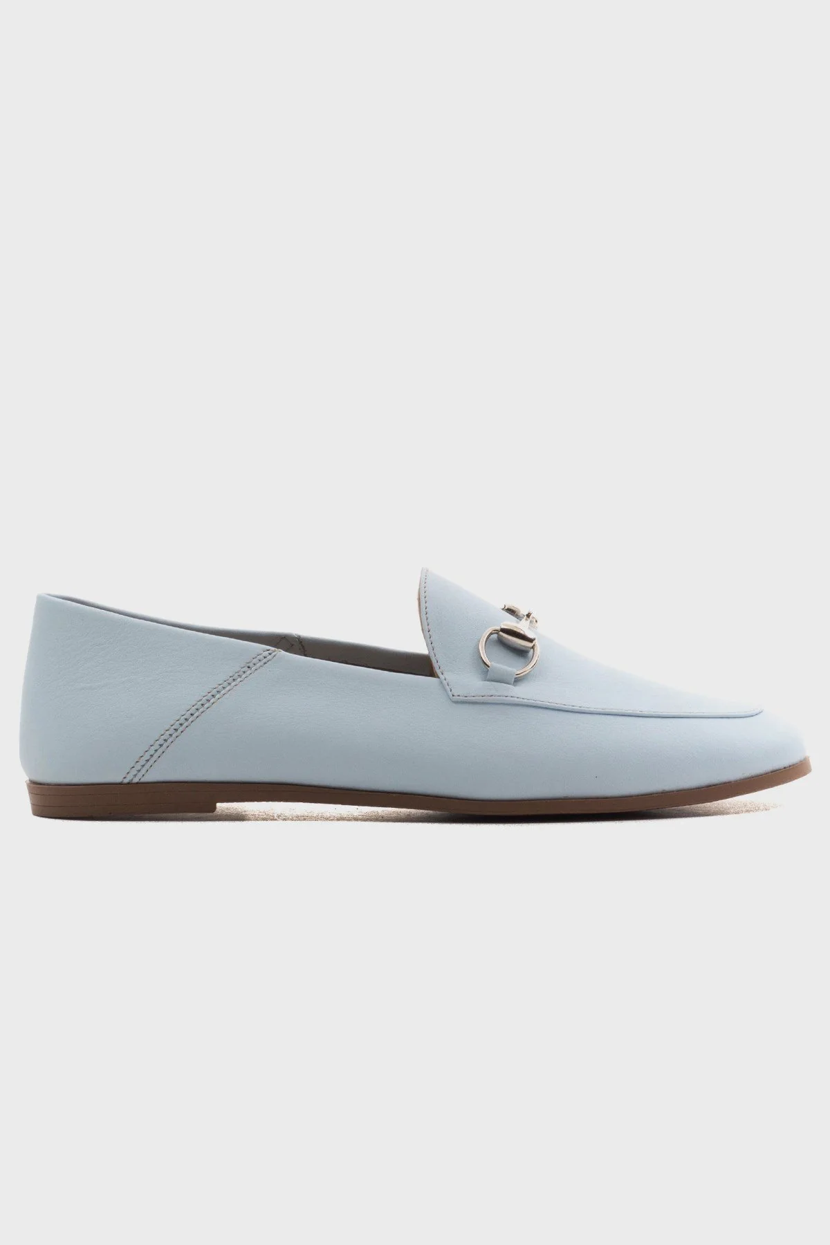 Penny - Baby Blue Leather Horsebit Loafers - Image 5