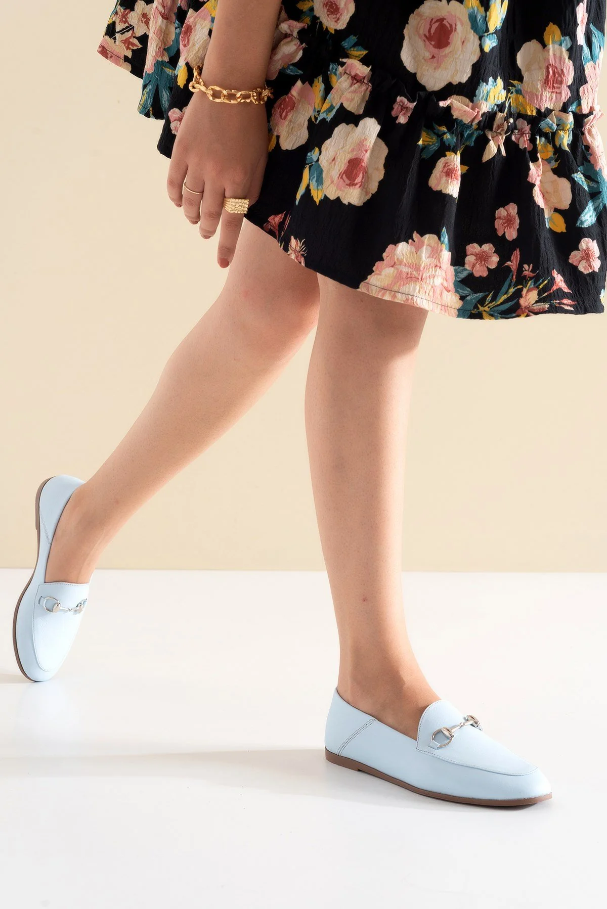 Penny - Baby Blue Leather Horsebit Loafers - Image 7