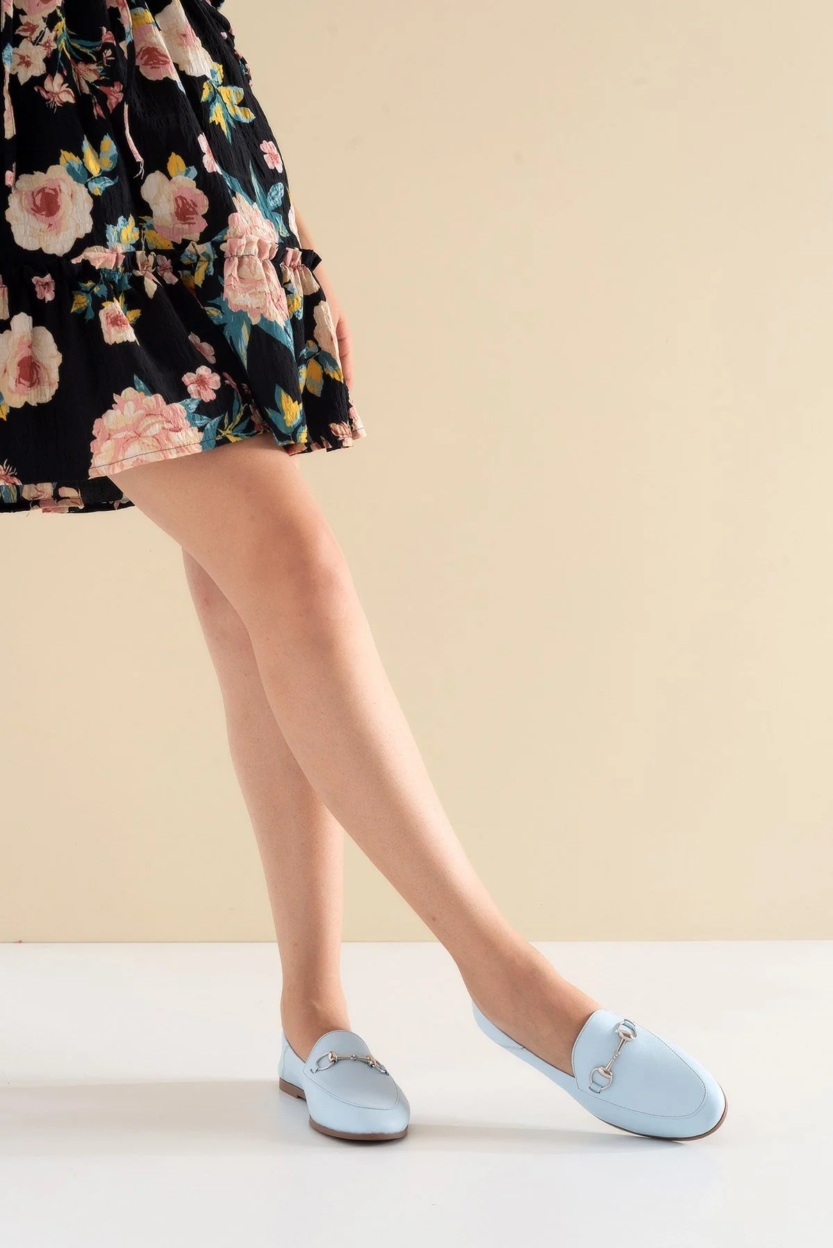 Penny - Baby Blue Leather Horsebit Loafers - Image 8