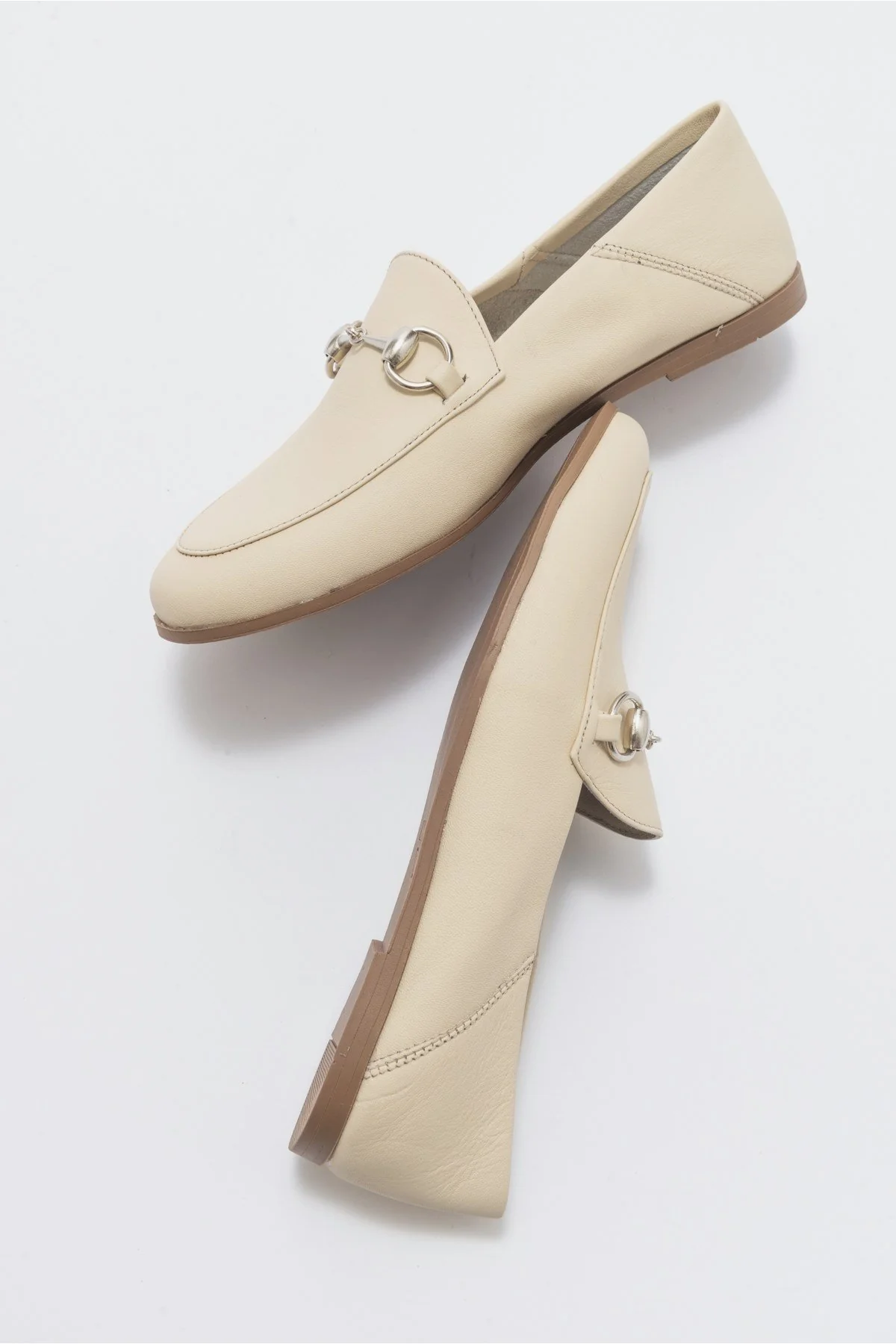 Penny - Beige Leather Horsebit Loafers - Image 2