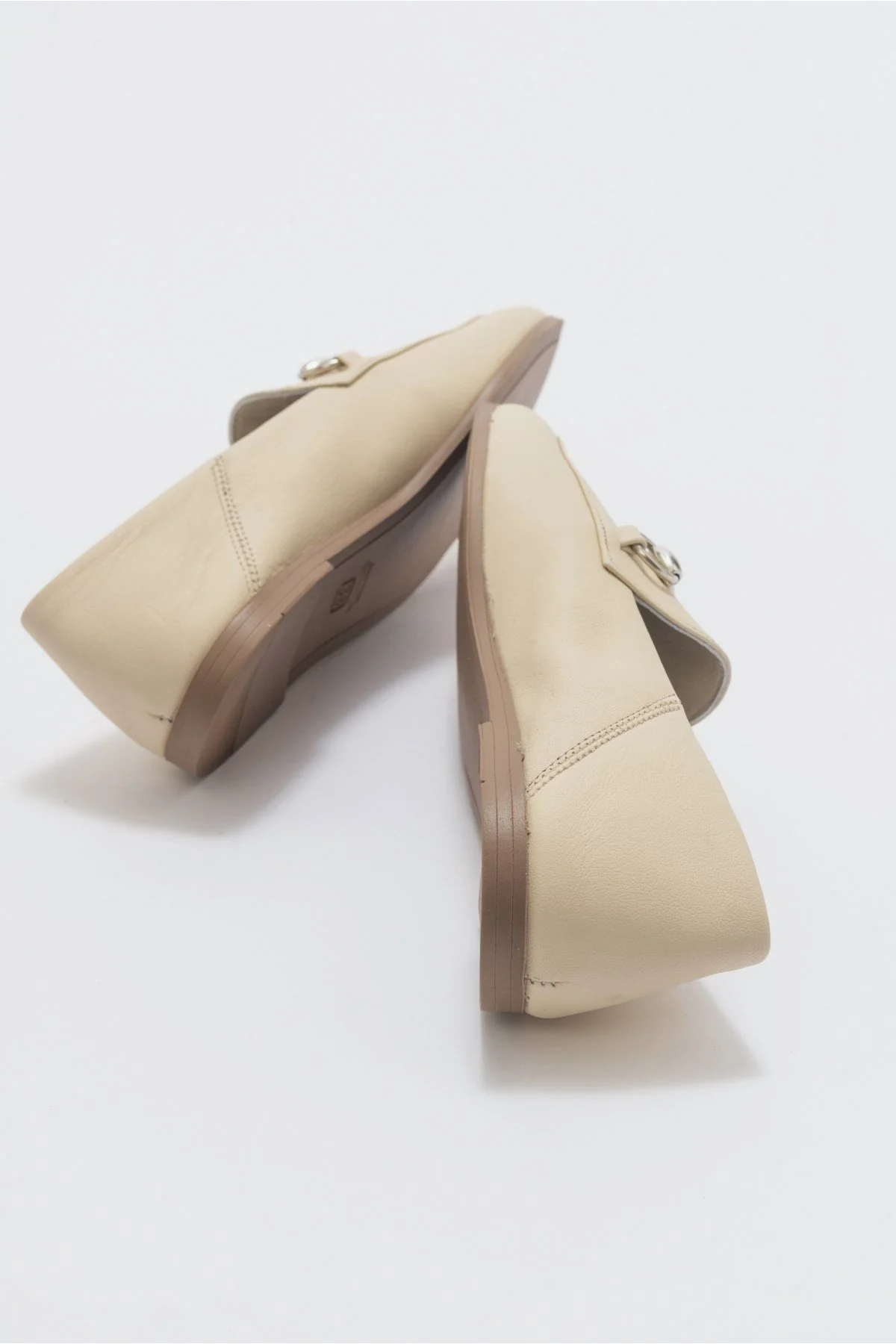 Penny - Beige Leather Horsebit Loafers - Image 5