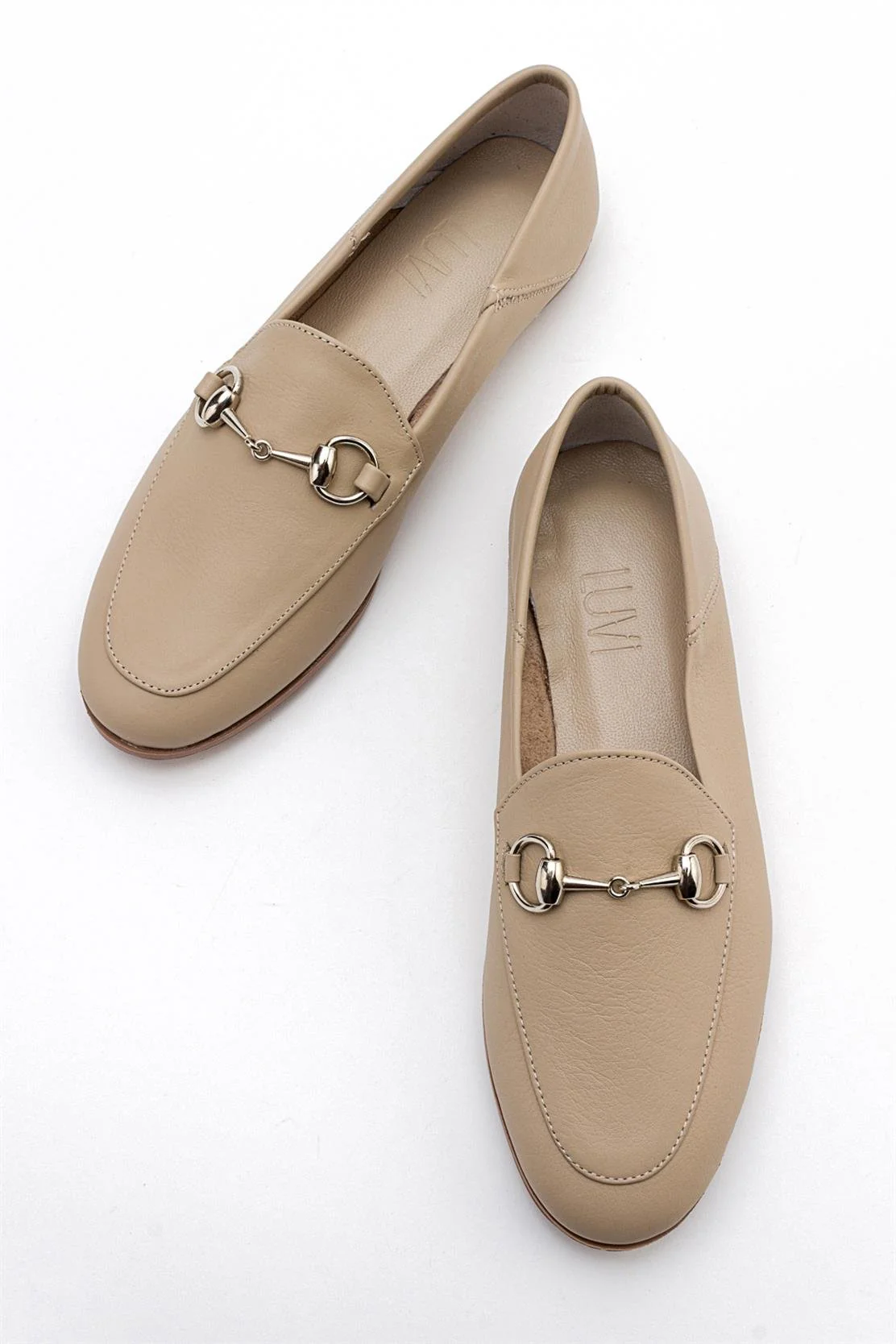 Penny - Dark Beige Leather Horsebit Loafers - Image 2