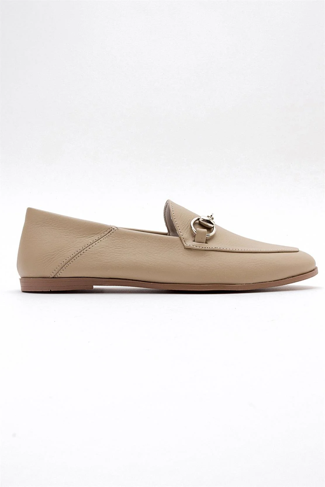 Penny - Dark Beige Leather Horsebit Loafers - Image 6