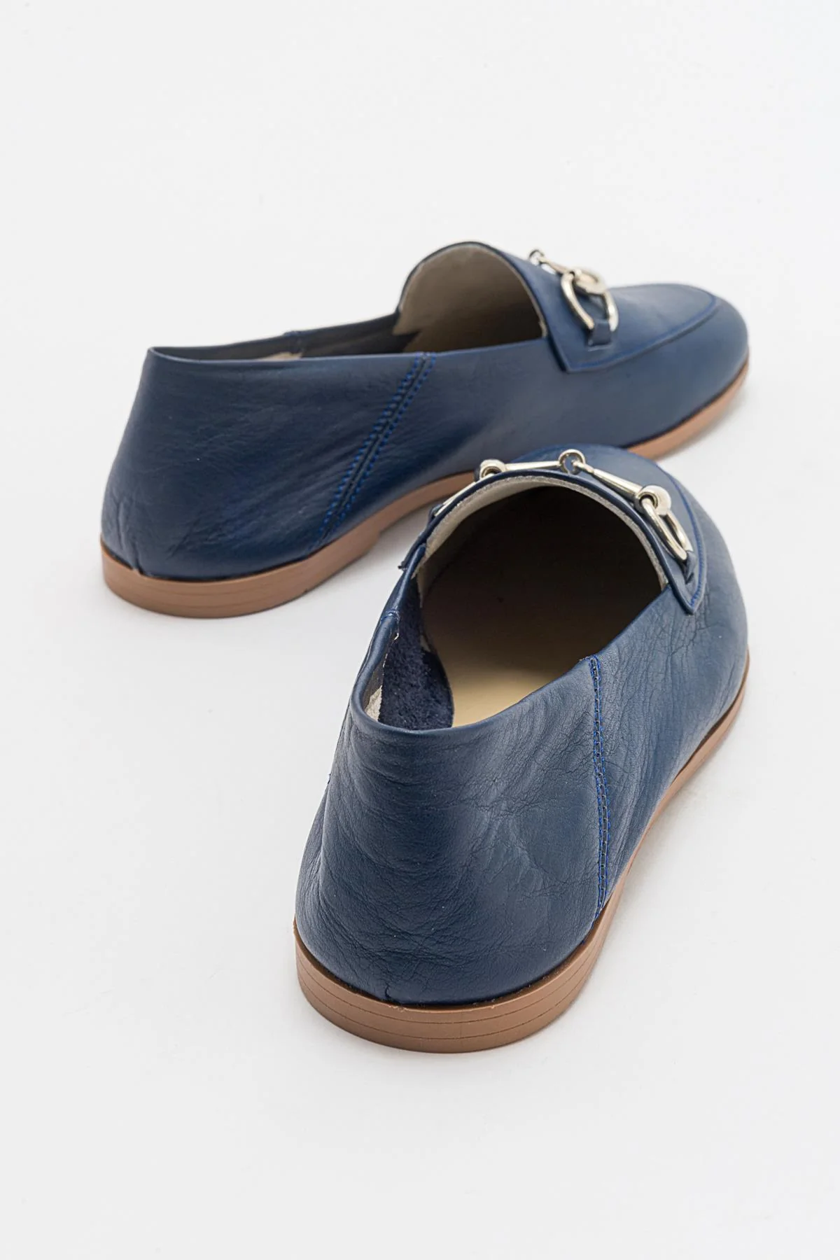 Penny - Navy Blue Leather Horsebit Loafers - Image 4