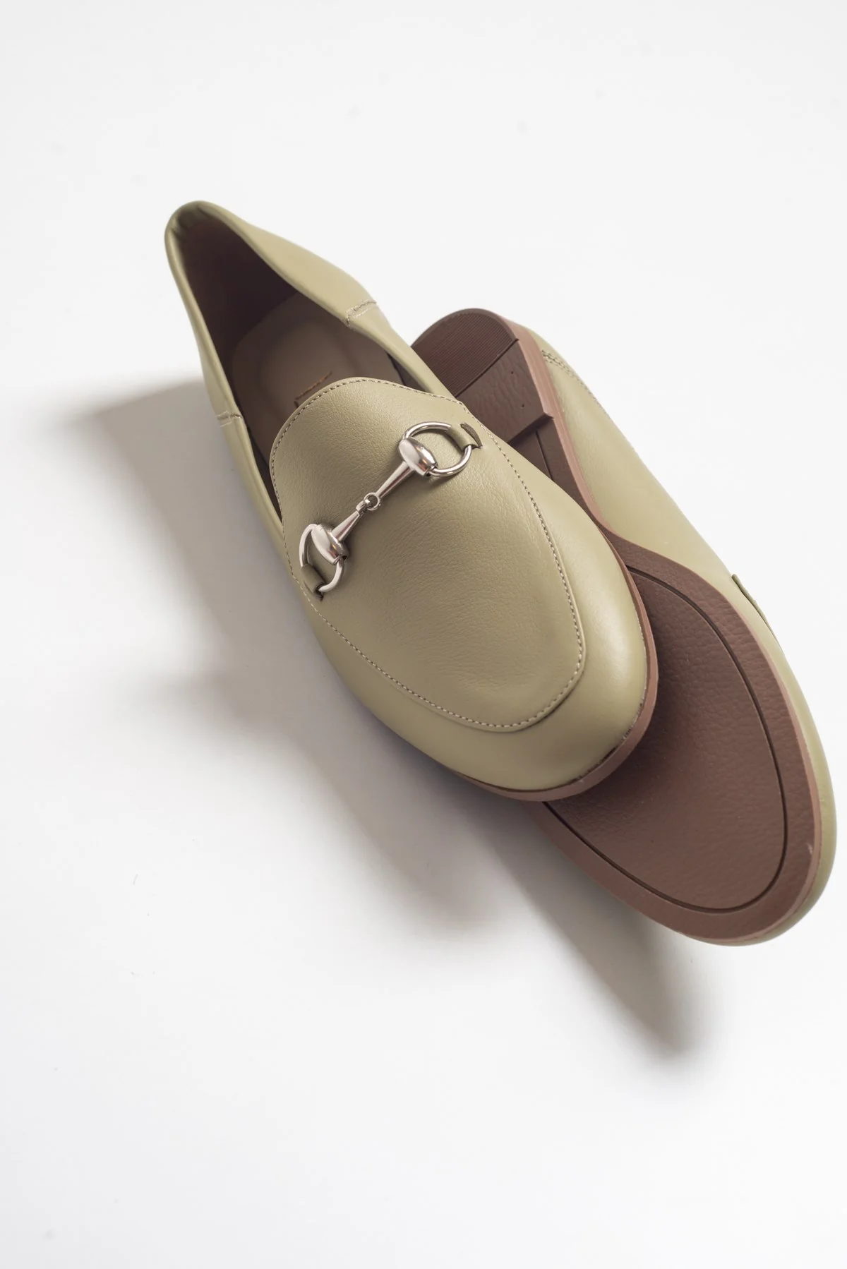 Penny - Olive Green Leather Horsebit Loafers - Image 4