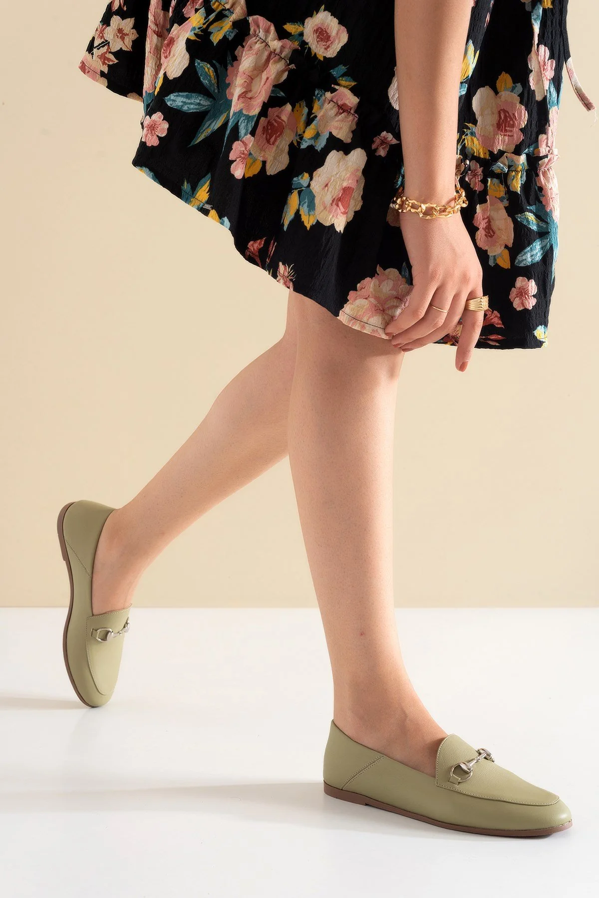 Penny - Olive Green Leather Horsebit Loafers - Image 8