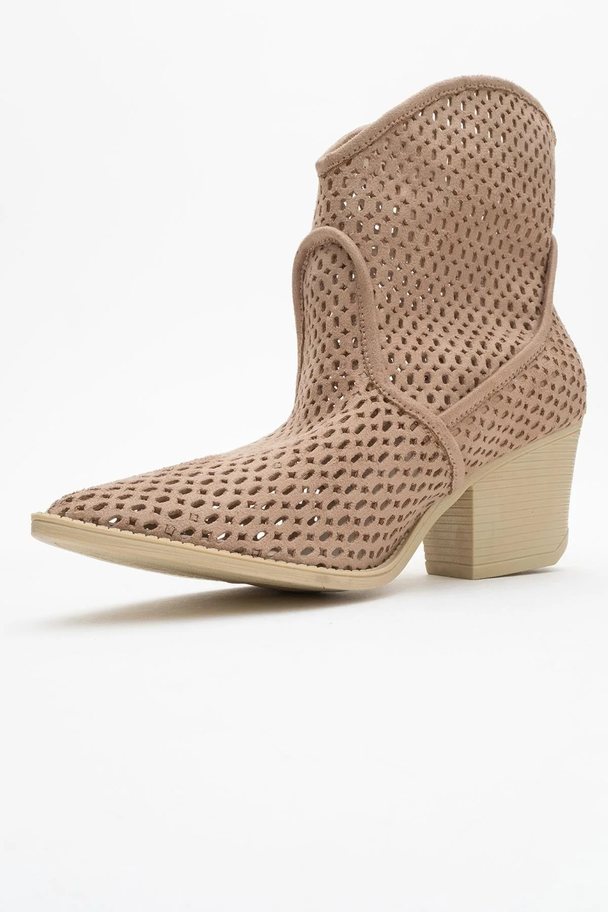 Pera Dark Beige Block Heel Boot (Women) - Image 7