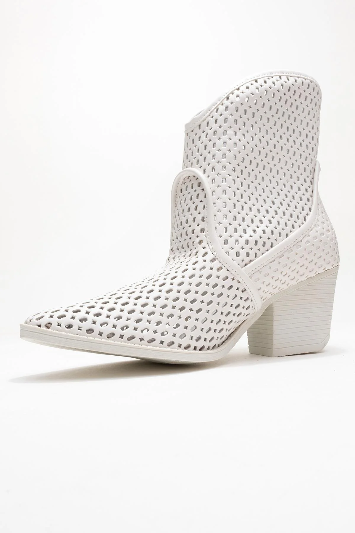 Pera White Block Heel Boot (Women) - Image 4