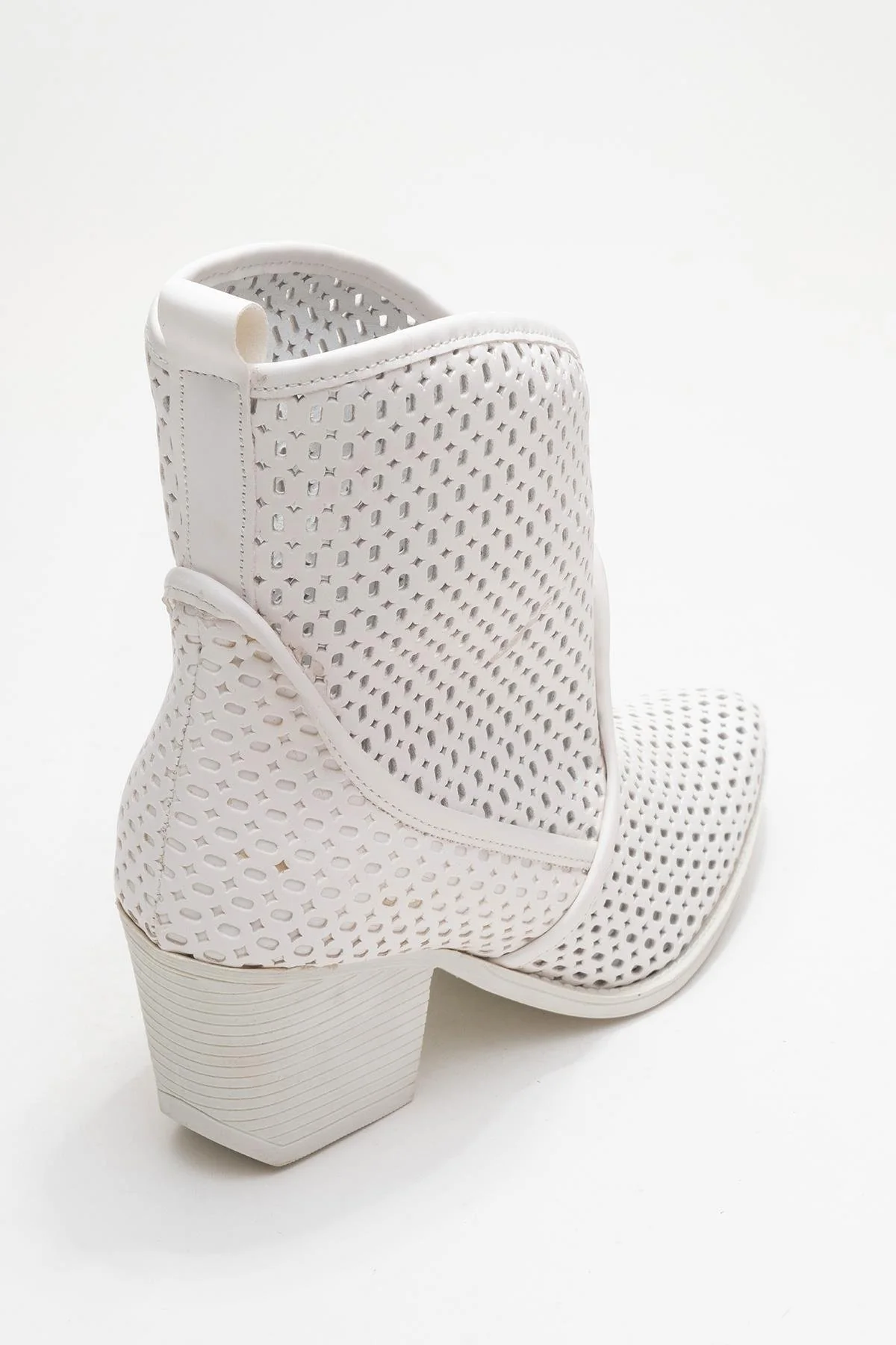 Pera White Block Heel Boot (Women) - Image 5