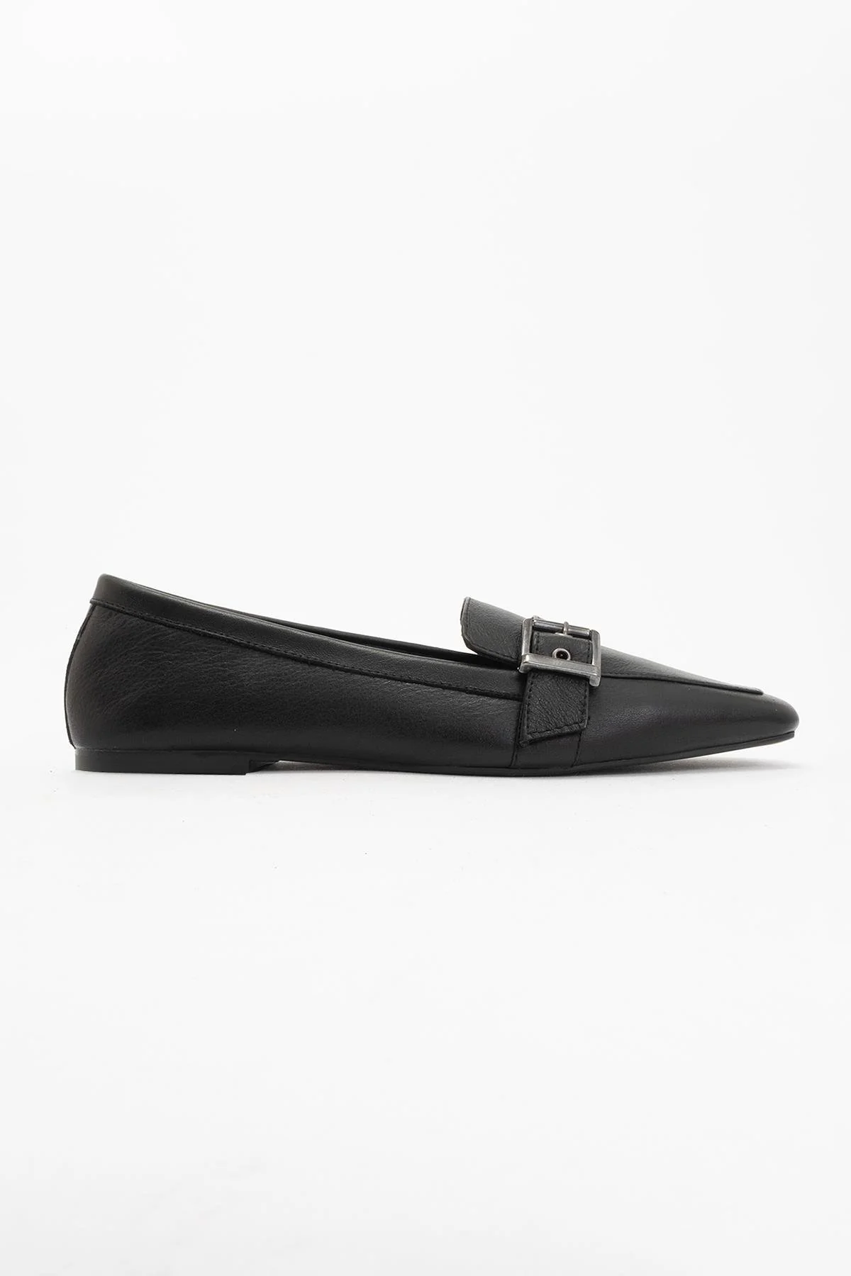 Periwinkle - Black Leather Loafers (Women) - Image 5