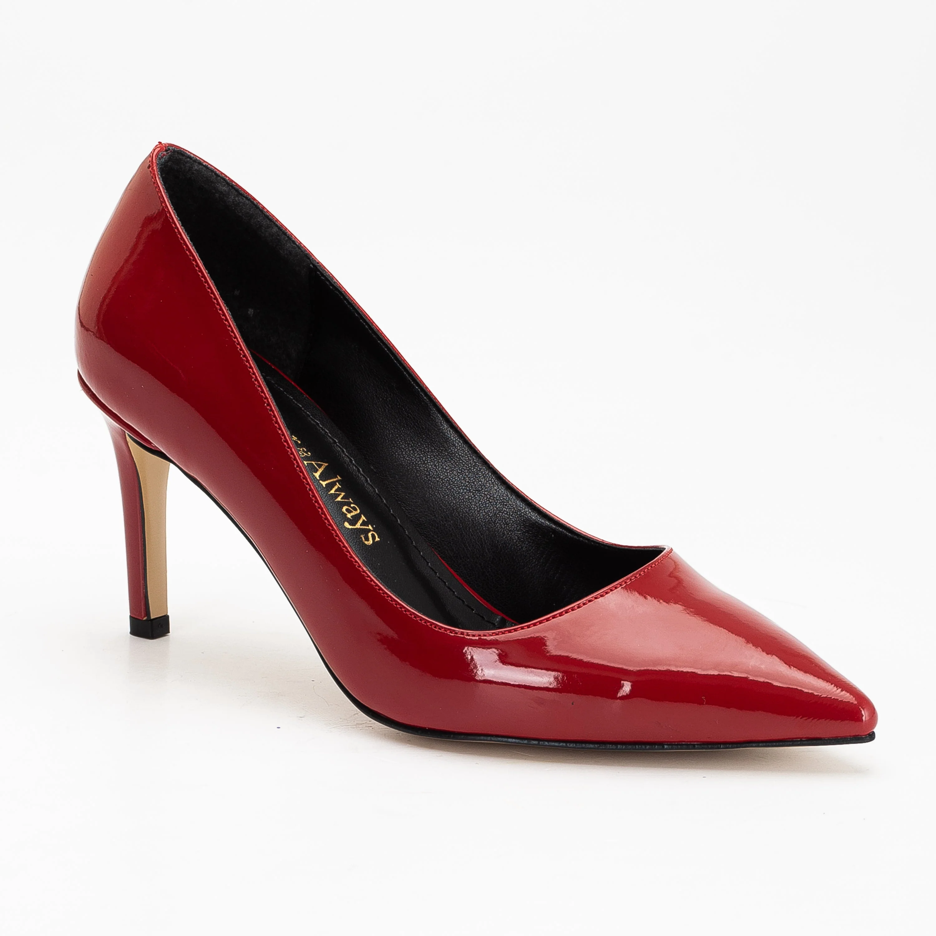 Perla - Red Patent Pointed Toe Stiletto Pump - Image 2