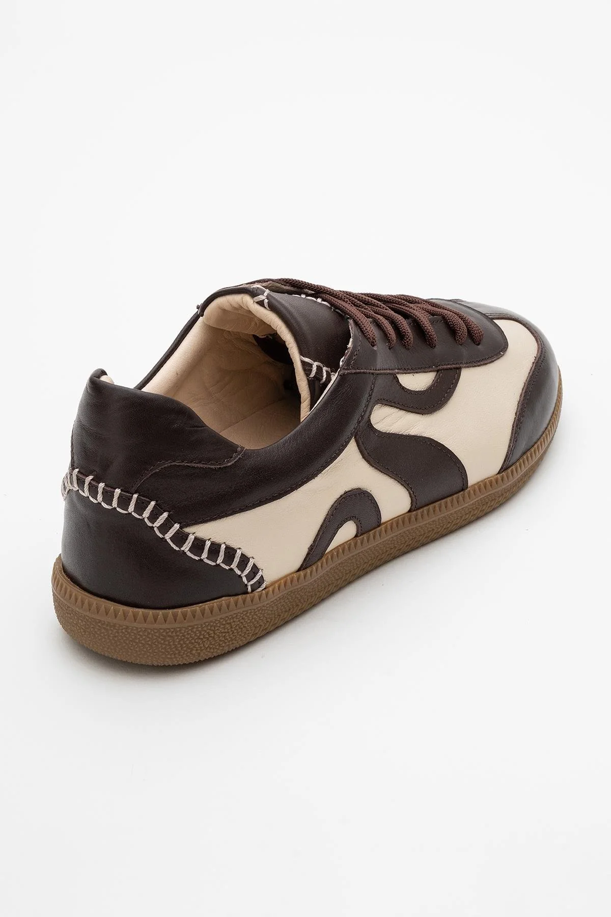 Perry - Brown Leather Sneakers (Women) - Image 4
