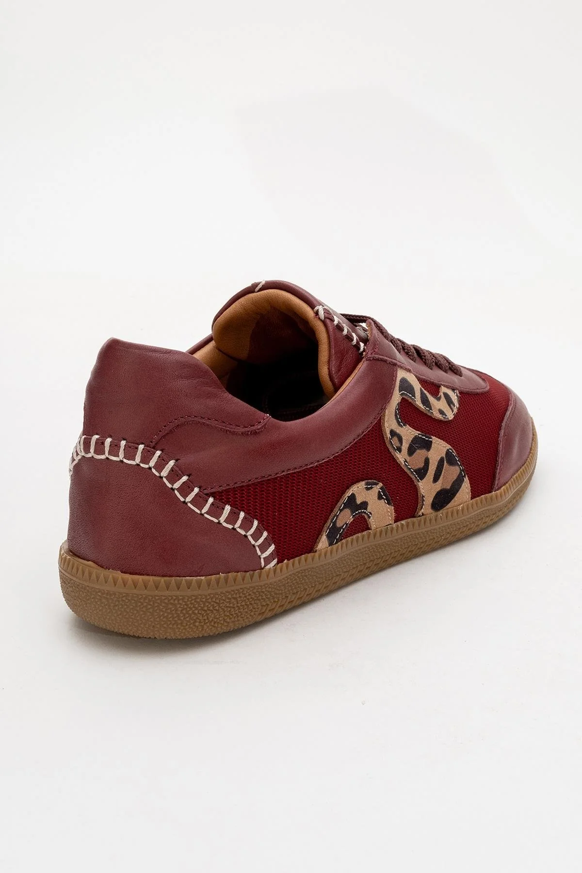Perry - Burgundy Leather Sneakers (Women) - Image 4