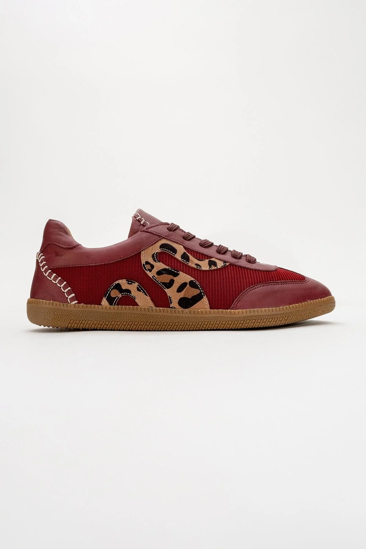 Perry - Burgundy Leather Sneakers (Women) - Image 5