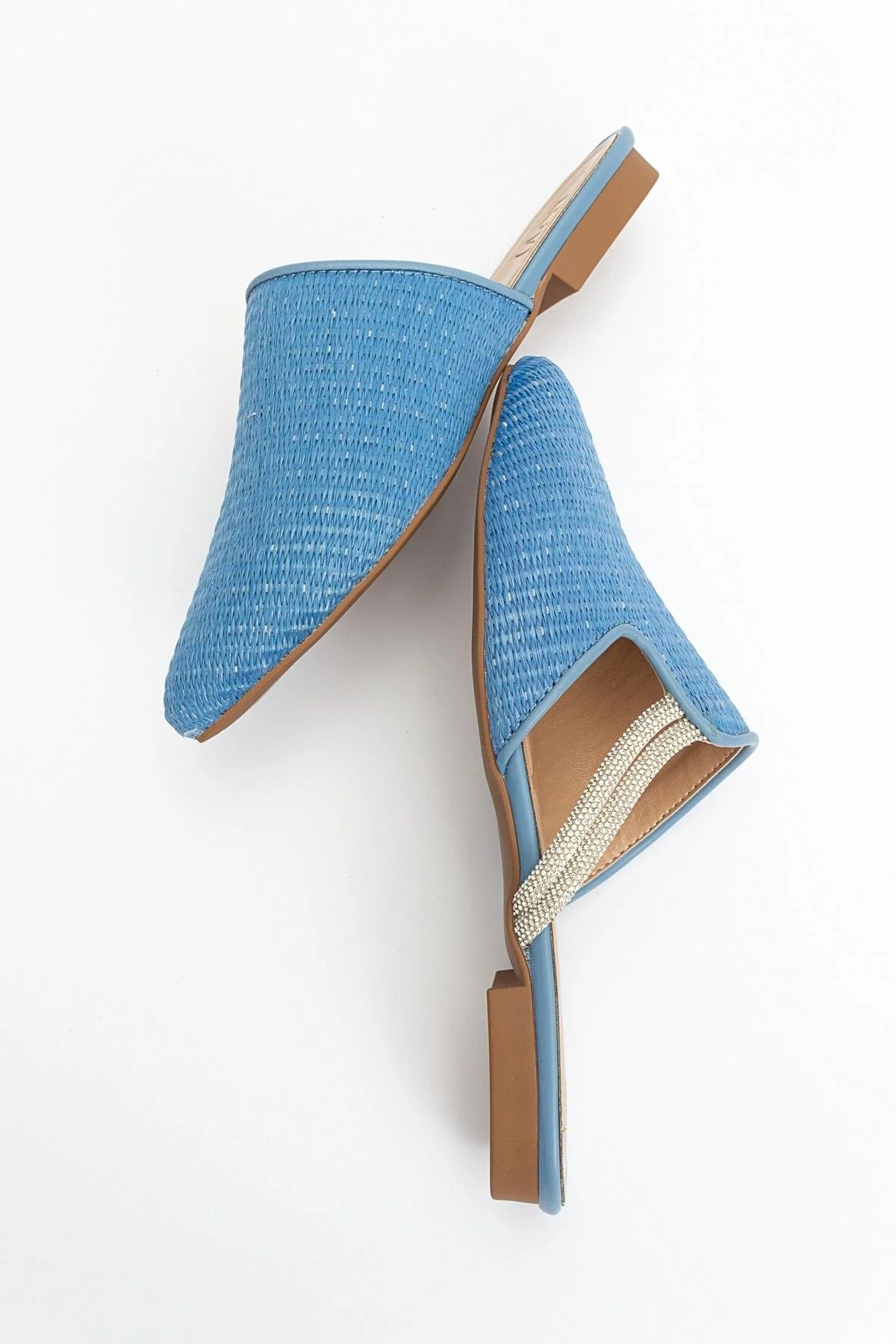 Pesa - Blue Woven Stone-Embellished Slide (Women) - Image 3