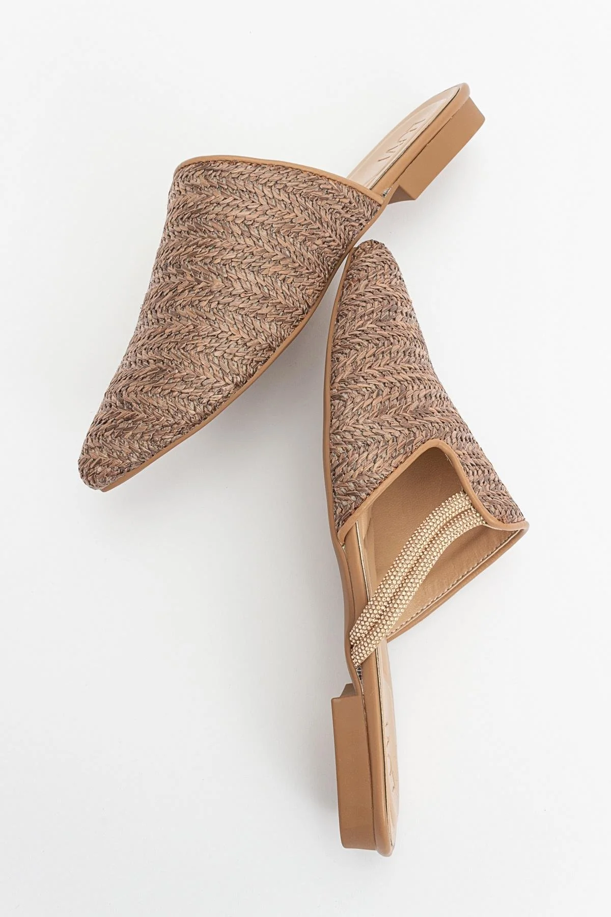Pesa - Brown Woven Embellished Slide (Women) - Image 5