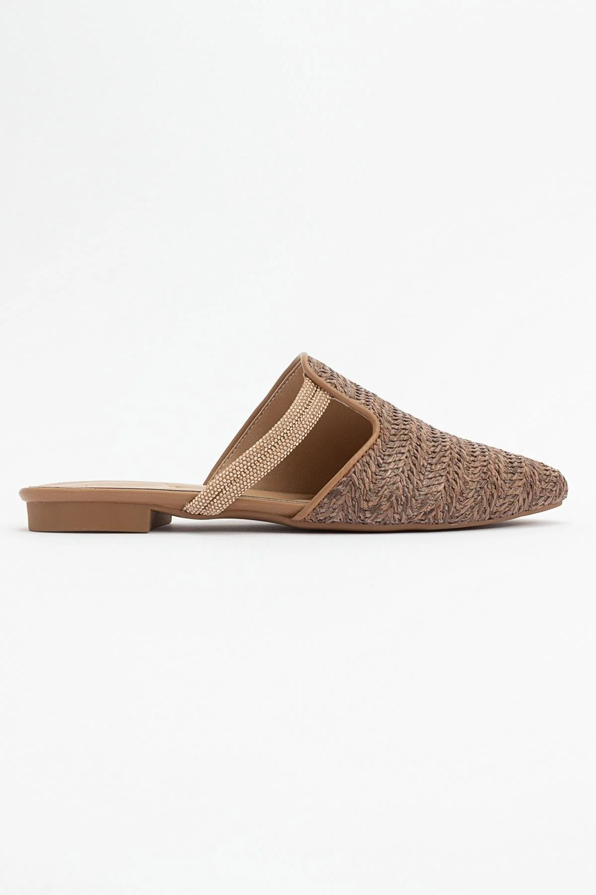 Pesa - Brown Woven Embellished Slide (Women) - Image 6