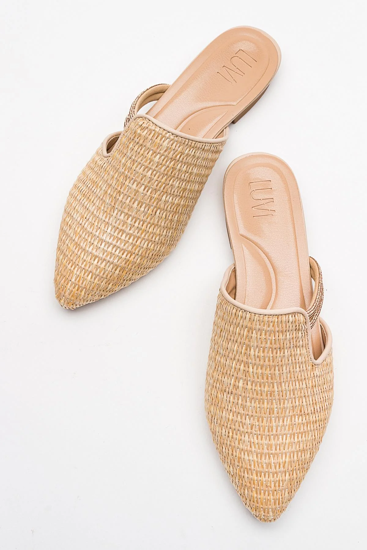 Pesa - Cream Woven Embellished Slide (Women) - Image 2