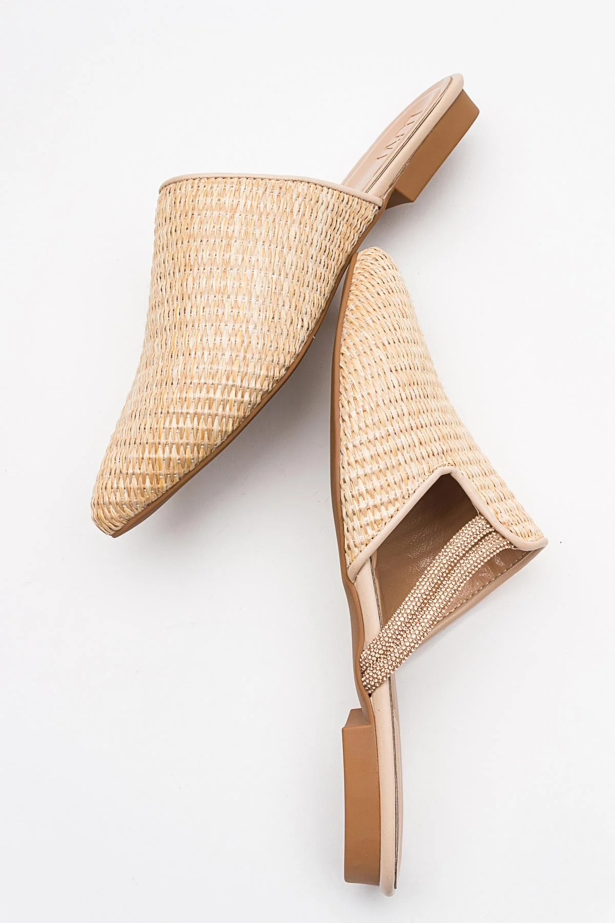 Pesa - Cream Woven Embellished Slide (Women) - Image 3