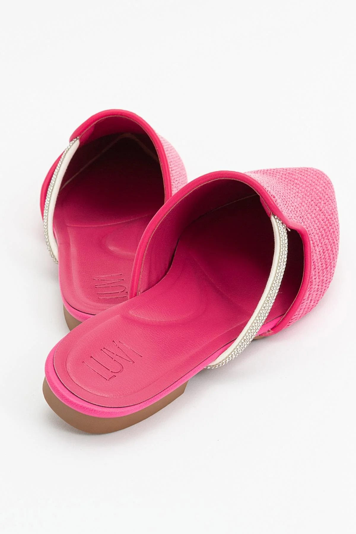 Pesa - Fuchsia Woven Embellished Slide (Women) - Image 5
