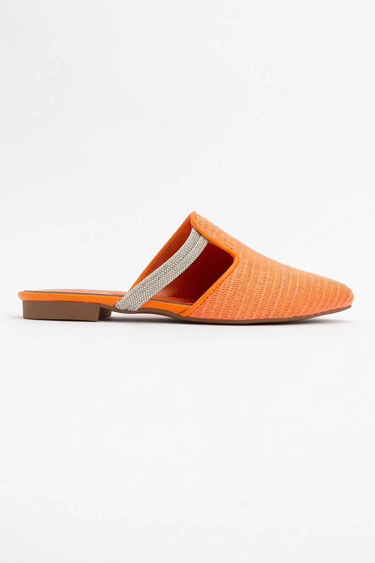 Pesa - Orange Woven Stone-Embellished Slide (Women) - Image 6