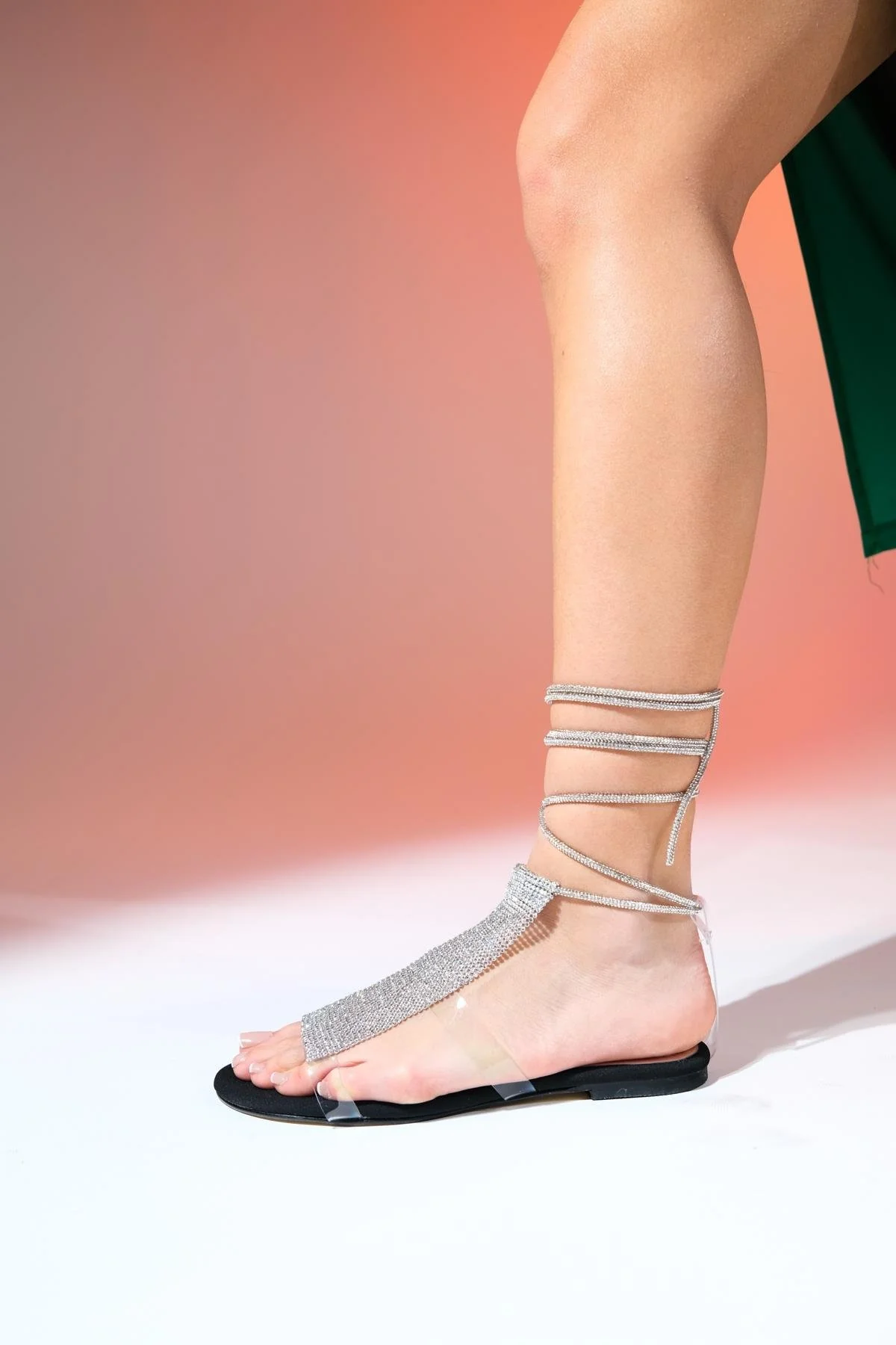 Pesca - Silver Ankle-Tie Sandal (Women) - Image 4