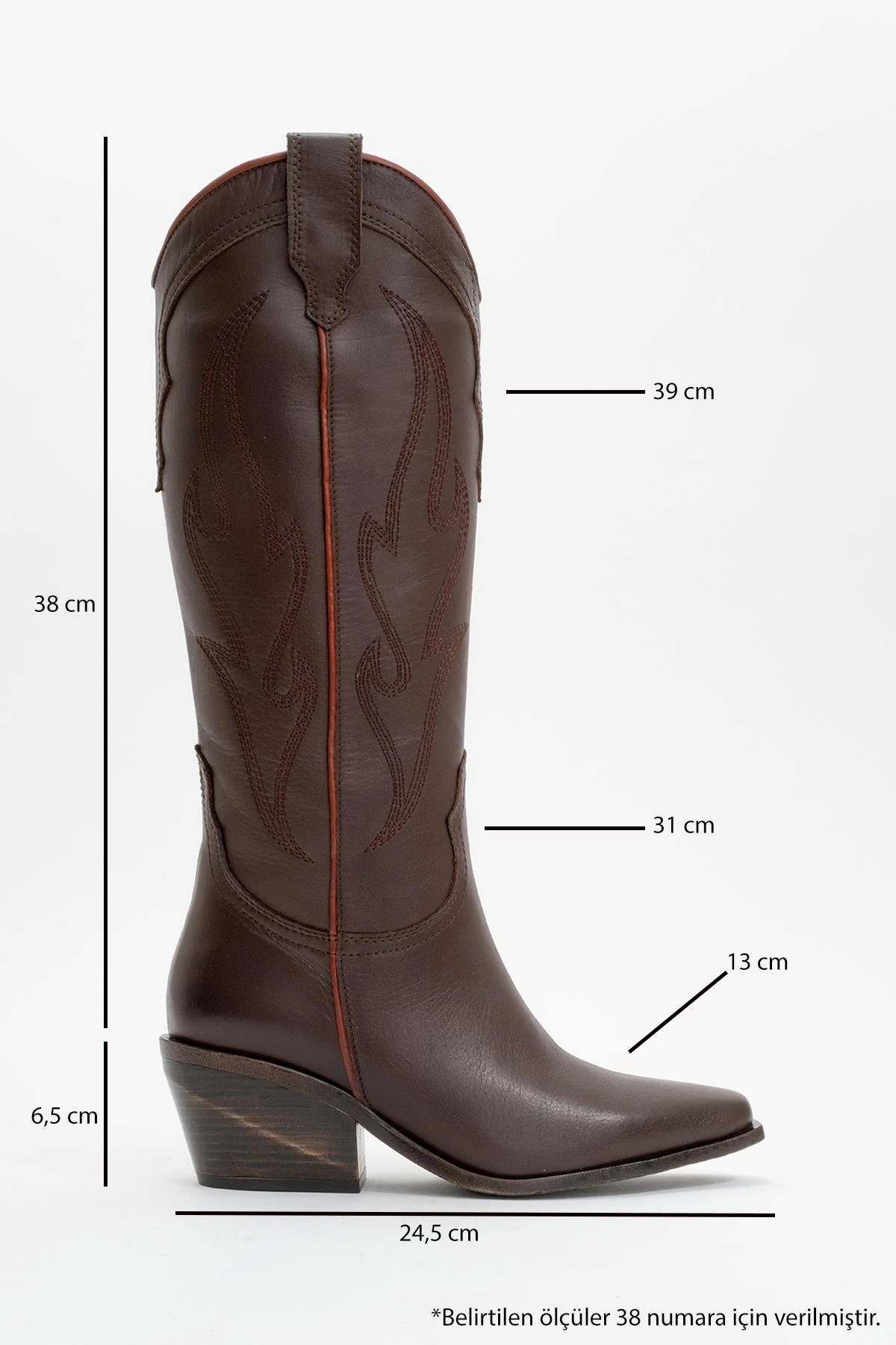 Pietro - Brown Genuine Leather Western Boot (Women) - Image 5