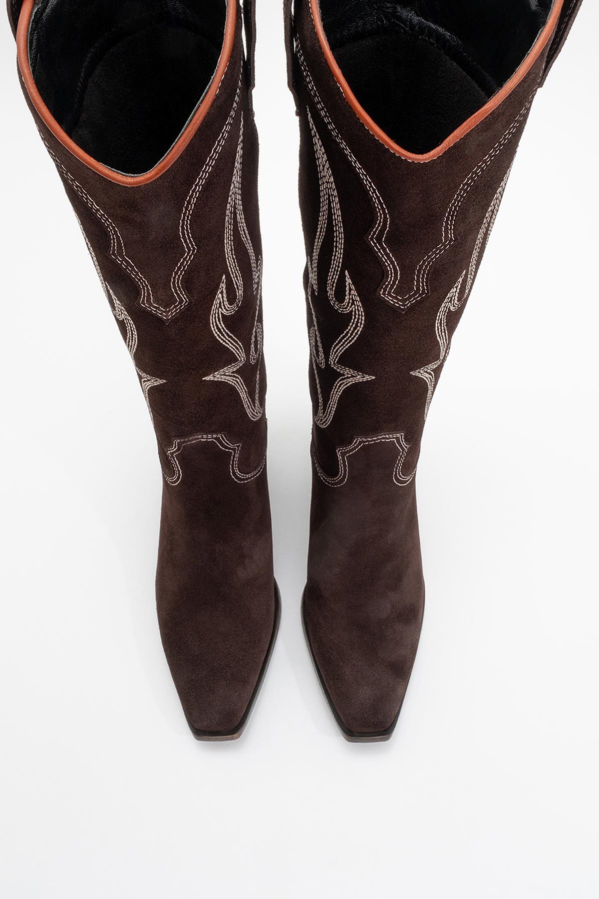 Pietro - Brown Genuine Suede Western Boot (Women) - Image 2