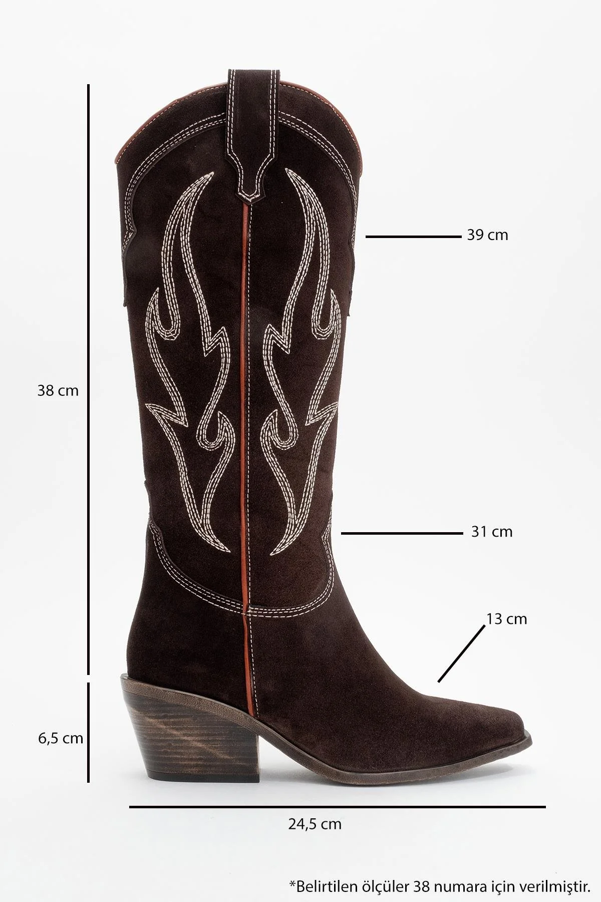 Pietro - Brown Genuine Suede Western Boot (Women) - Image 5