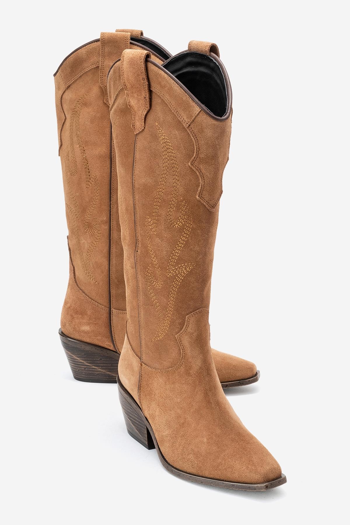 Pietro - Taupe Genuine Leather Western Boot (Women)
