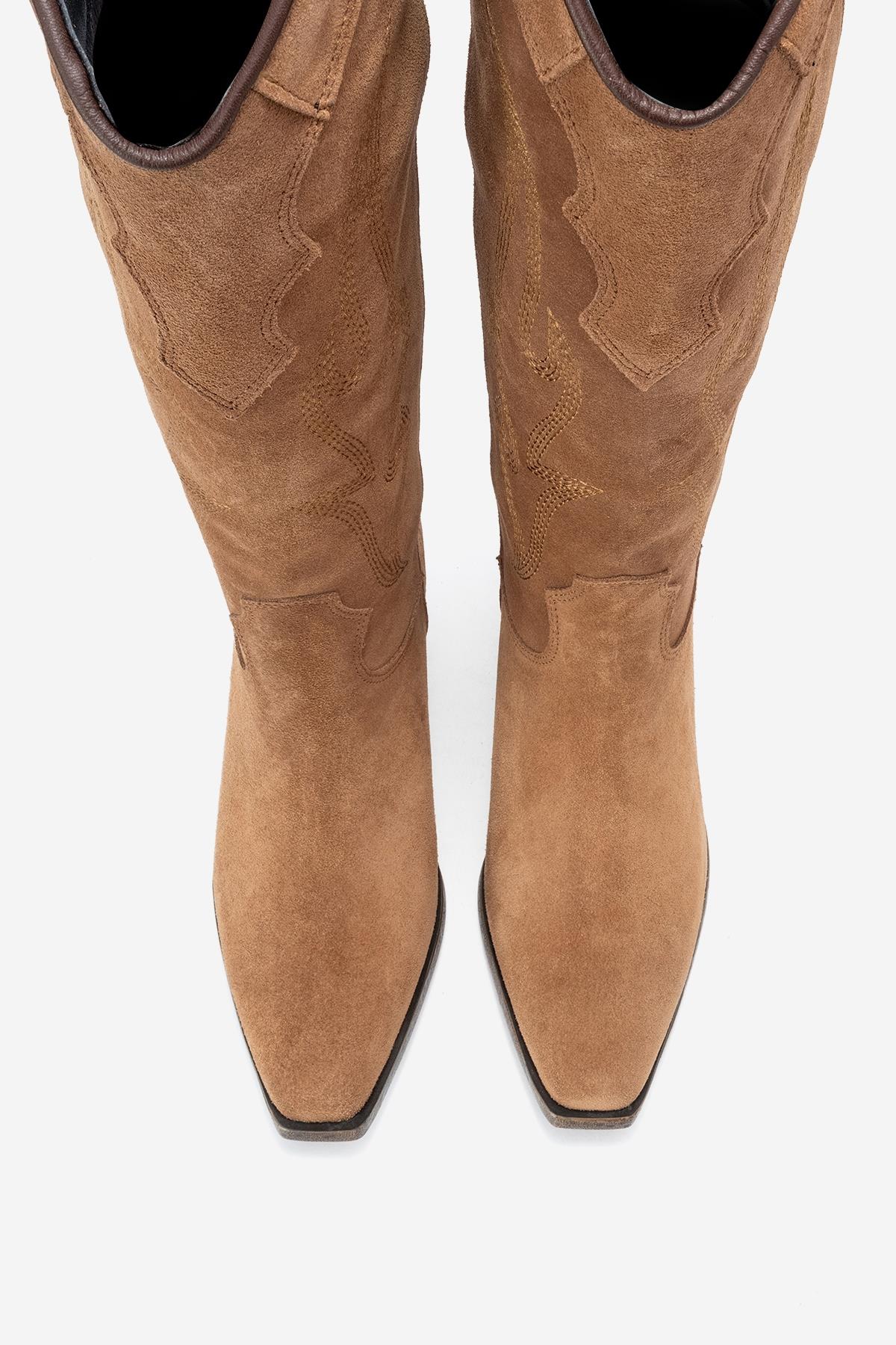 Pietro - Taupe Genuine Leather Western Boot (Women) - Image 2