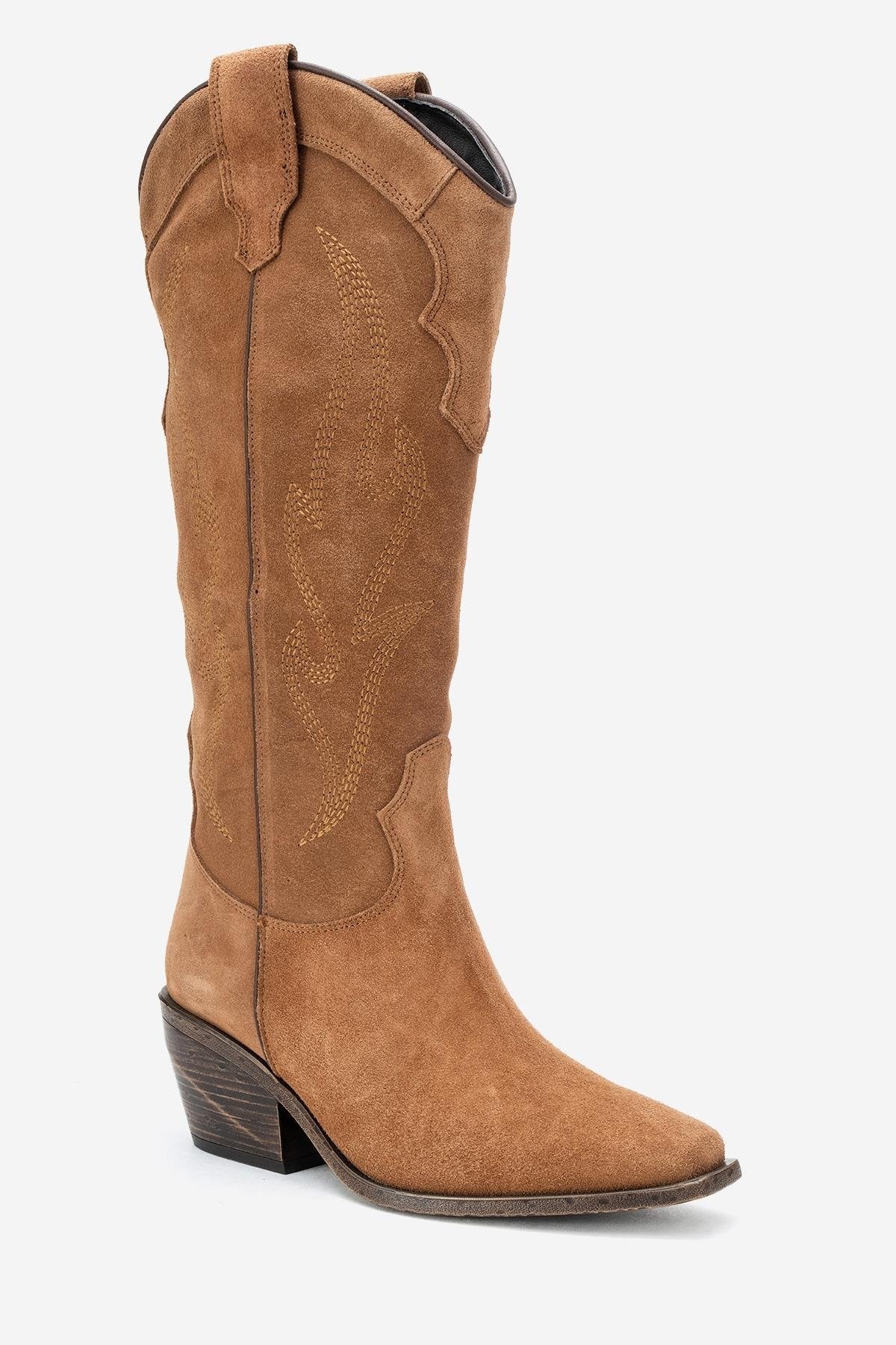 Pietro - Taupe Genuine Leather Western Boot (Women) - Image 3