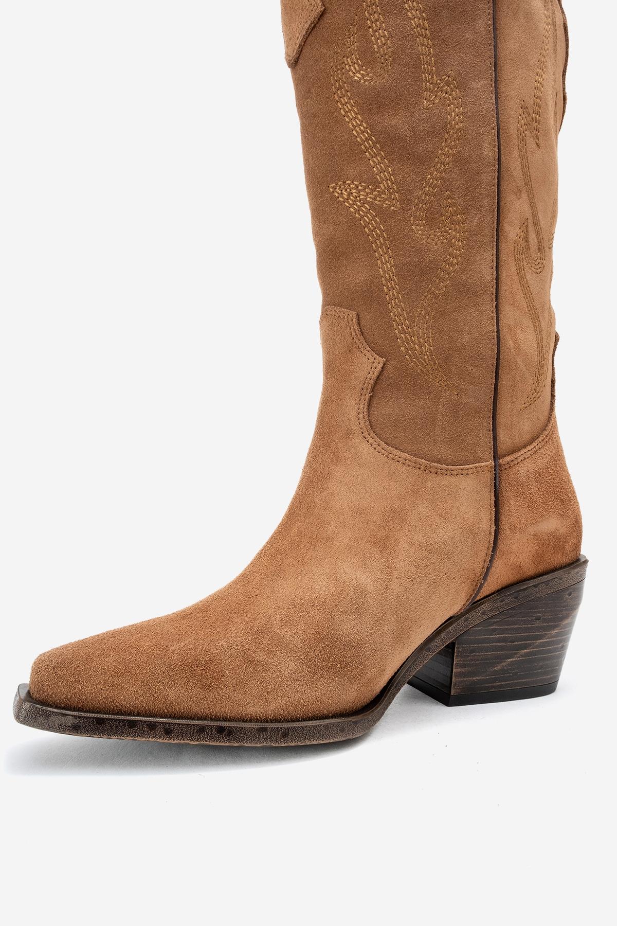 Pietro - Taupe Genuine Leather Western Boot (Women) - Image 4