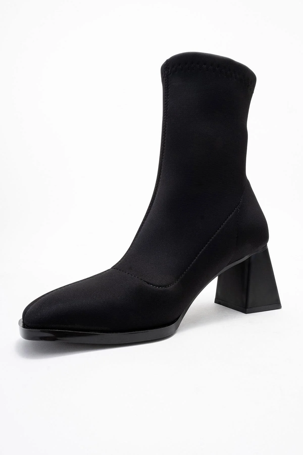 Plesa - Black Scuba Block Heel Boot (Women) - Image 4
