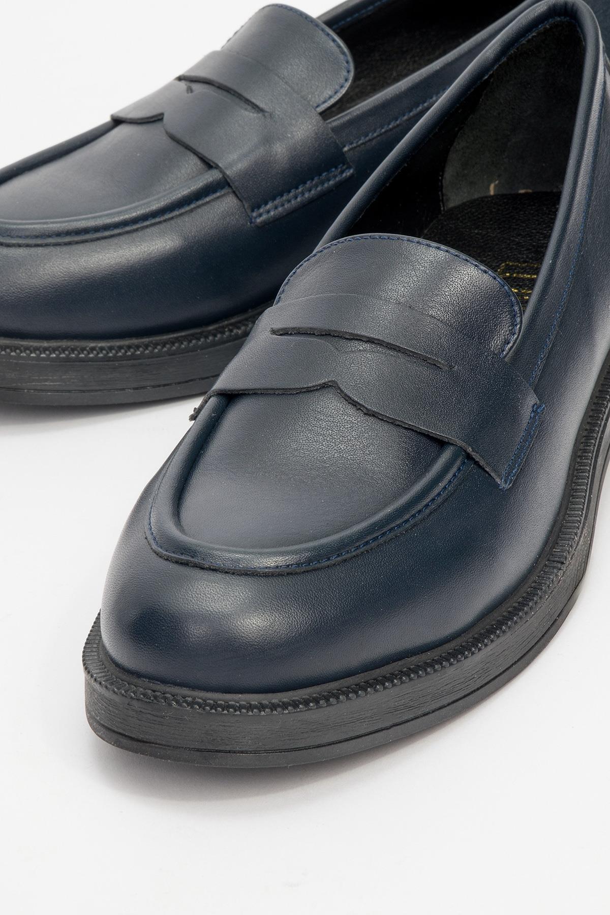 Bree - Navy Genuine Leather Loafer (Women) - Image 3