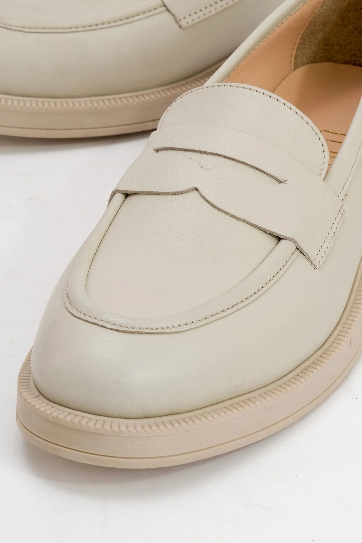 Bree - Off-White Genuine Leather Loafer Shoe (Women) - Image 3