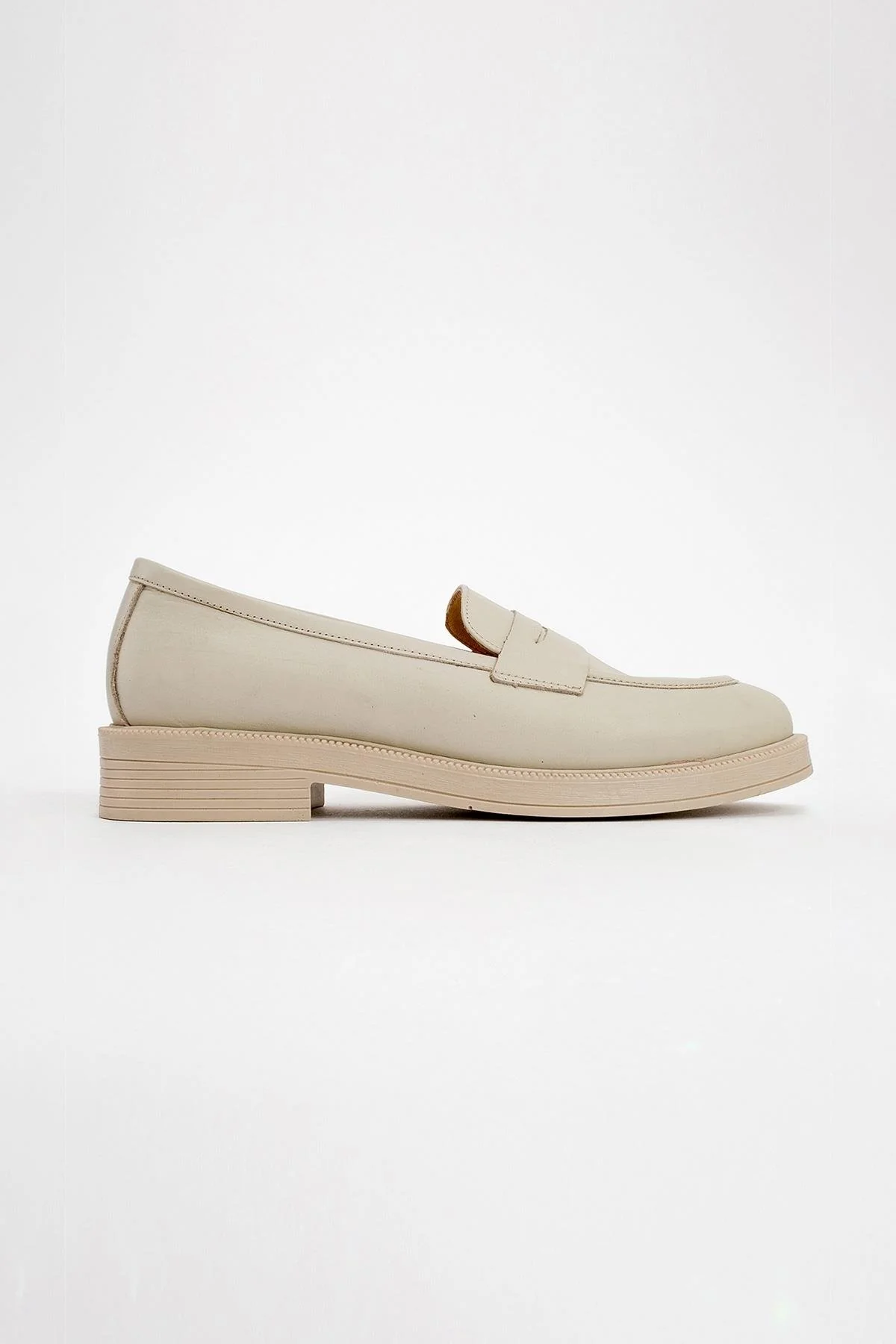Bree - Off-White Genuine Leather Loafer Shoe (Women) - Image 4
