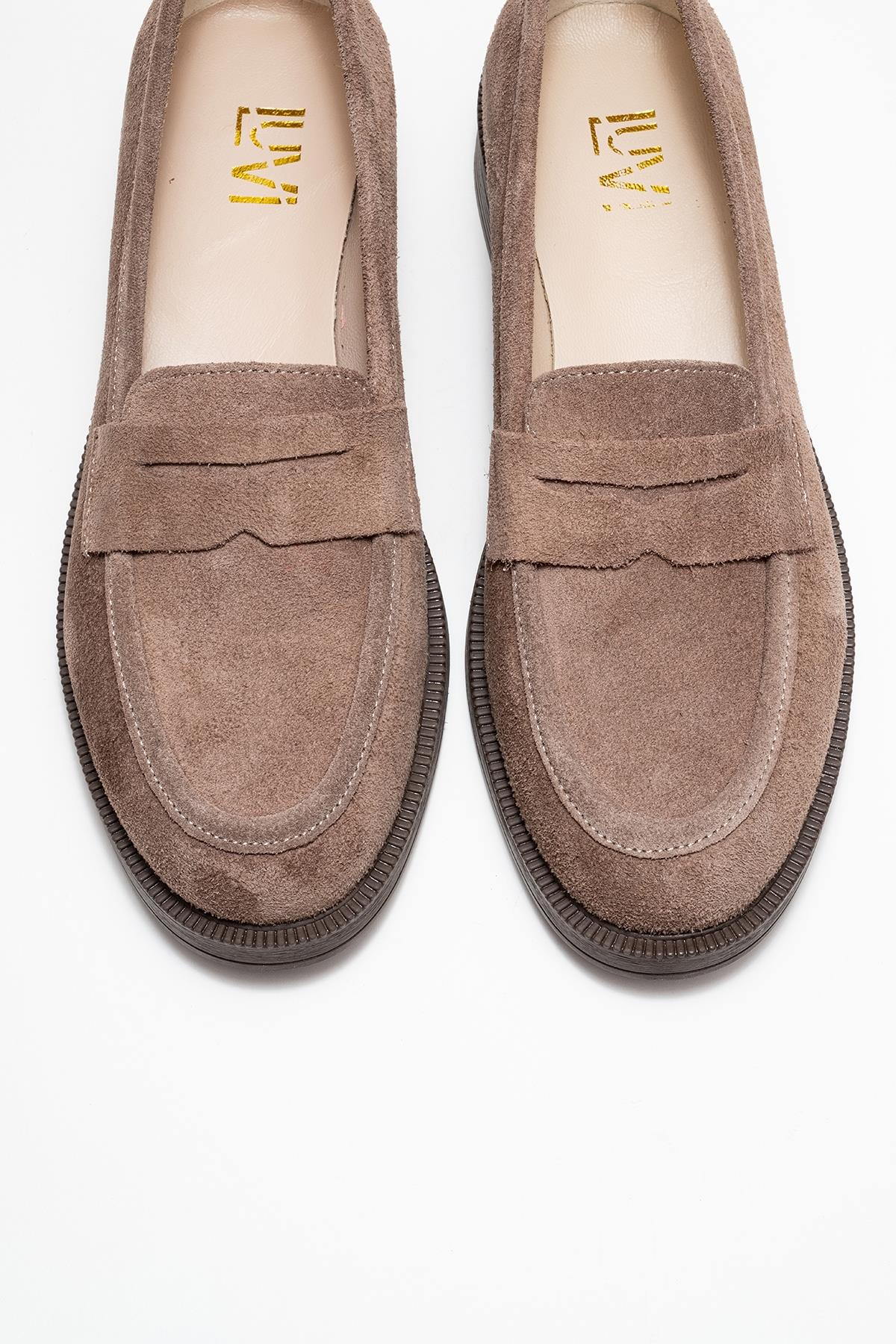 Bree - Taupe Suede Genuine Leather Loafer (Women) - Image 2