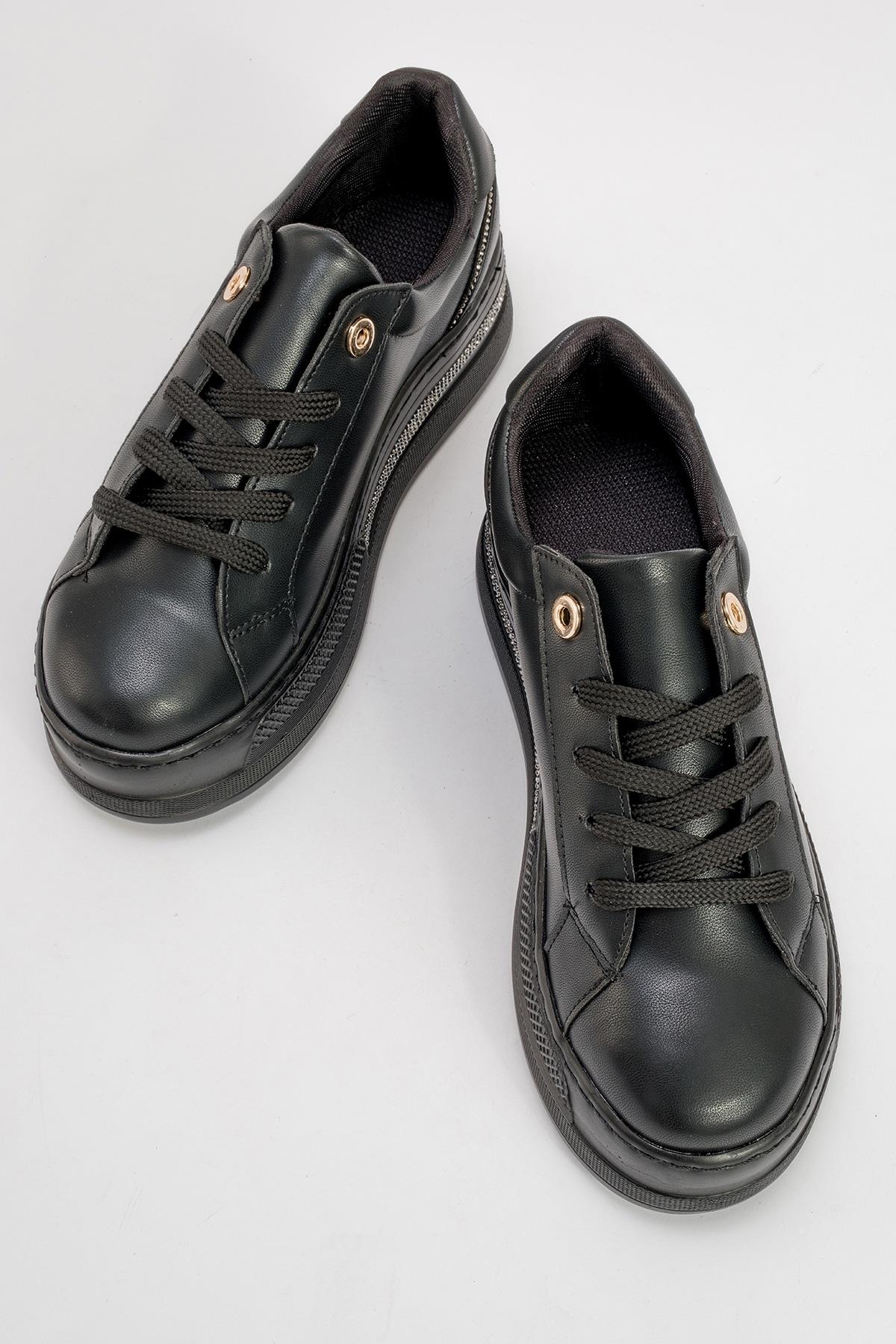 Poem - Black Embellished Chunky Platform Sneaker (Women) - Image 2