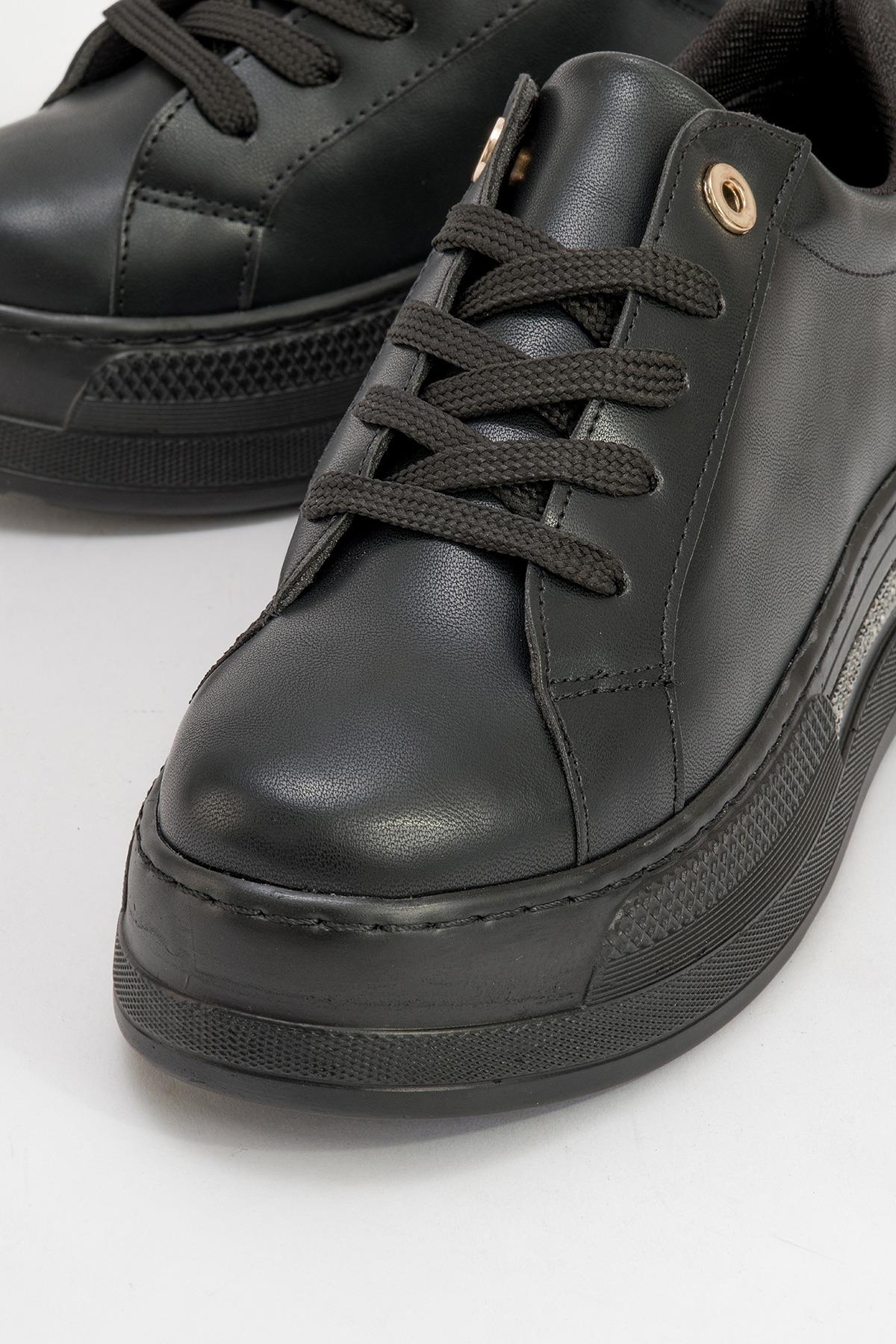 Poem - Black Embellished Chunky Platform Sneaker (Women) - Image 3