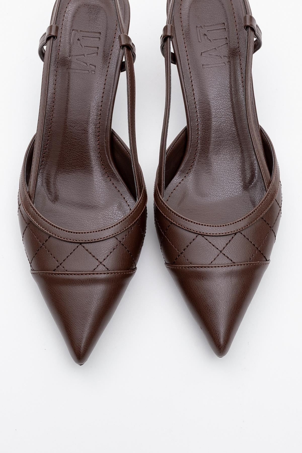 Point - Brown High Heel Shoe (Women) - Image 2