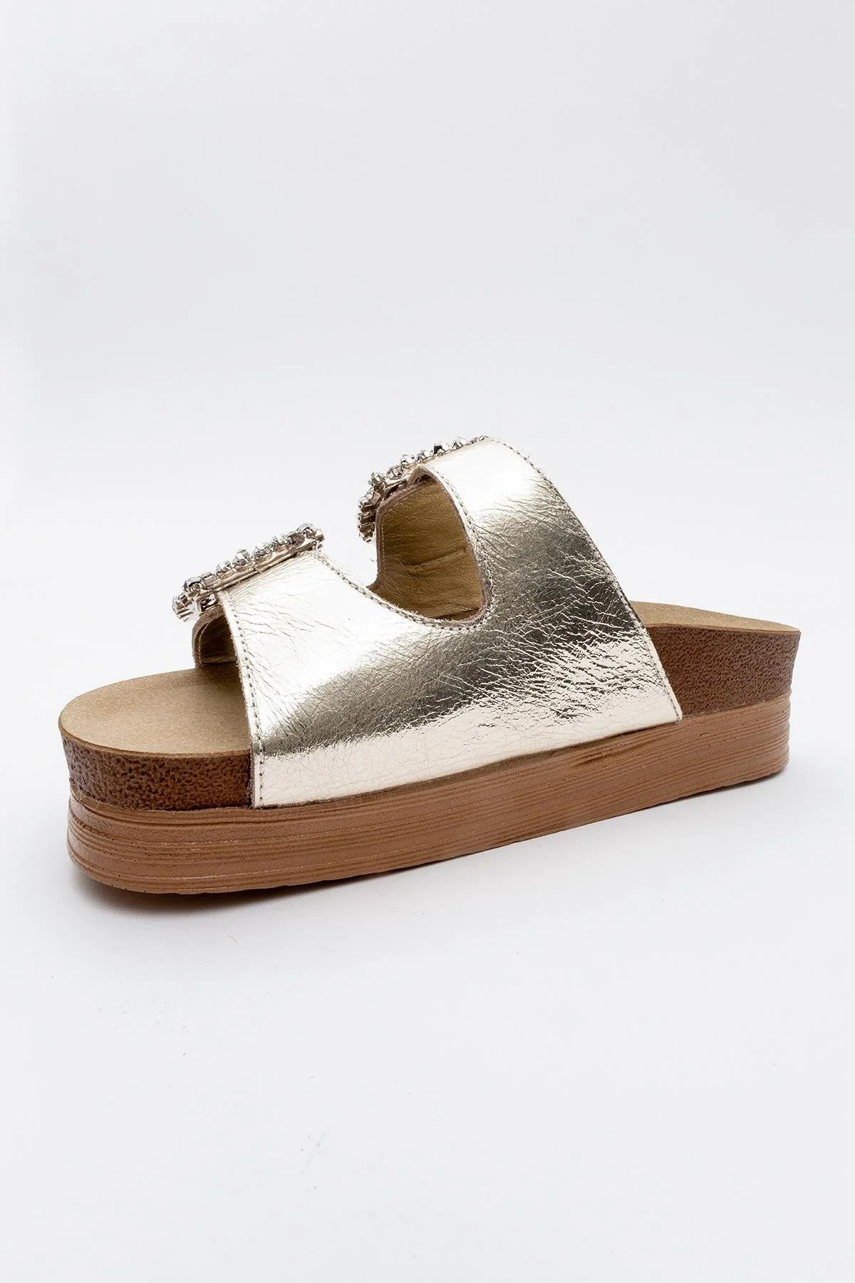 Polacca - Gold Leather Slide Sandal (Women) - Image 3