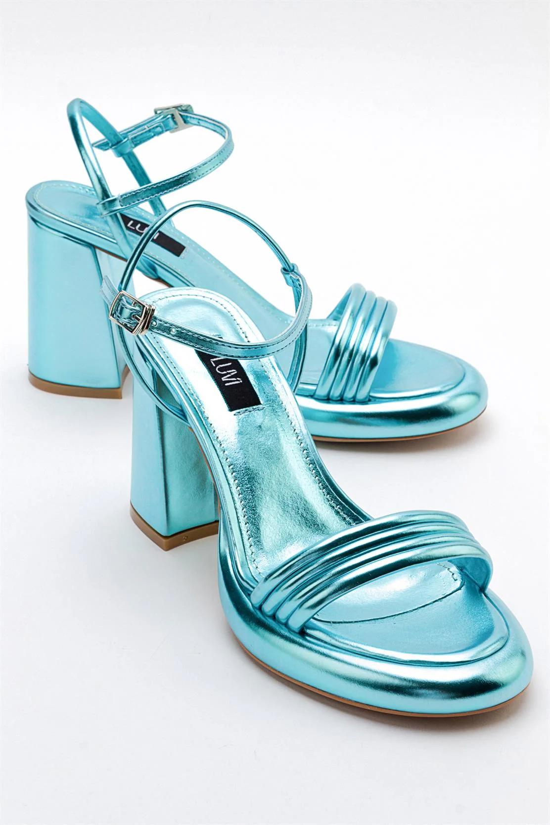 Posse - Baby Blue Metallic Heeled Shoe (Women)
